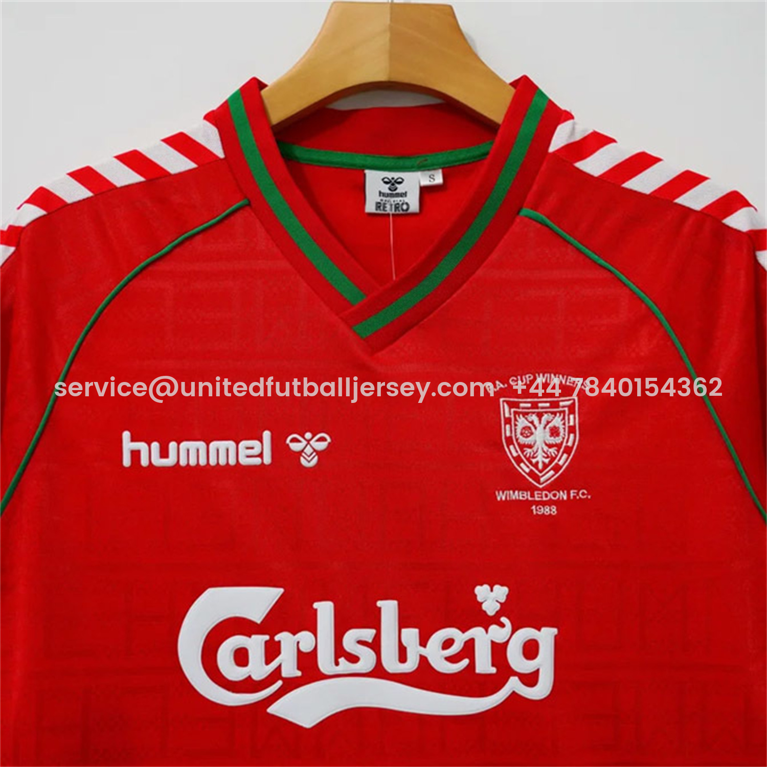 foot-Retro Wimbledon 1988-89 Away Red Jersey