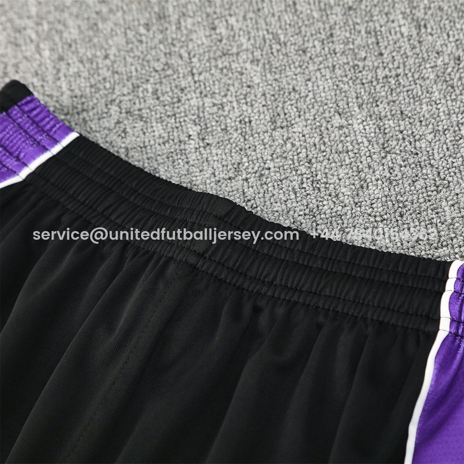 foot-Real Madrid 25-26 Short-Sleeve Training Set - Blue Edge Black Top & Black Shorts