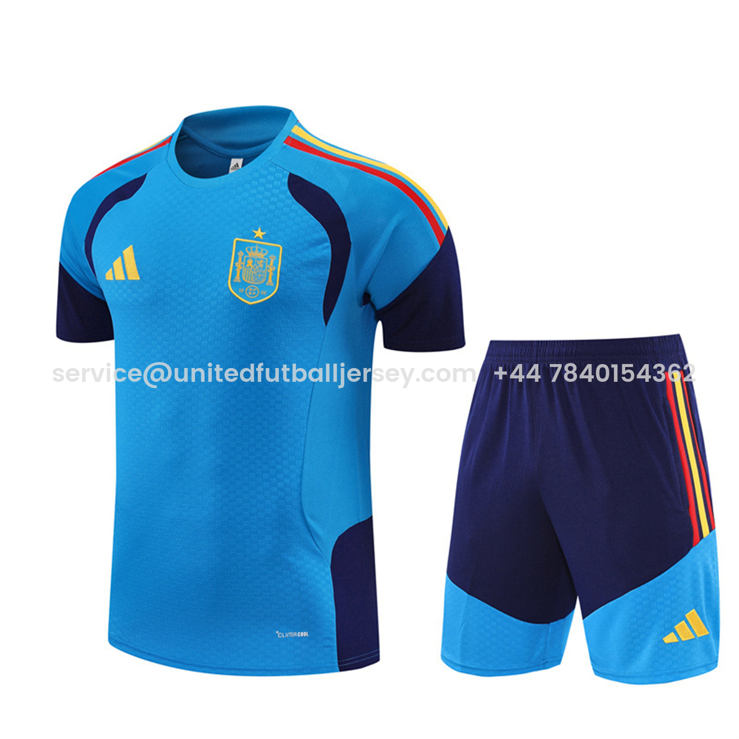 foot-Spain 2026 Short-Sleeve Training Set - Lake Blue Top & Shorts