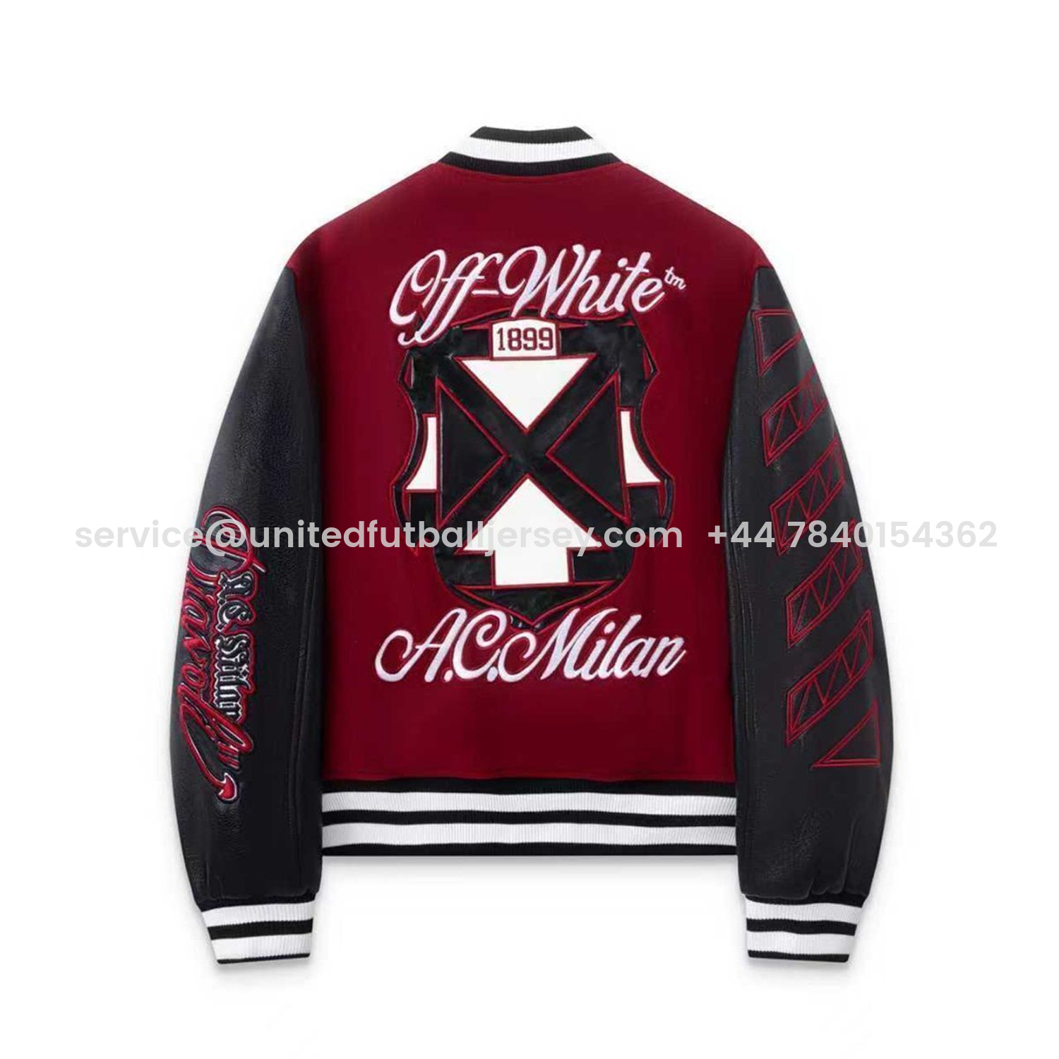 foot-AC Milan 25-26 Off-White Warm Windbreaker Jacket - Wine Red And Black