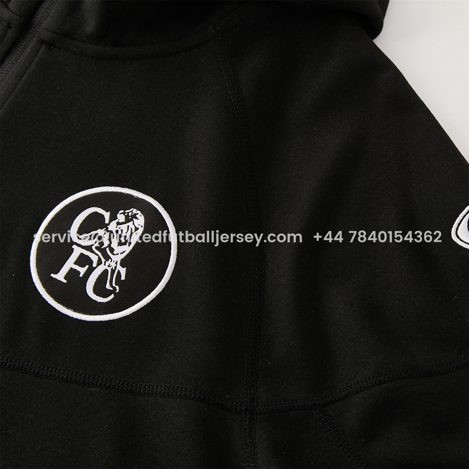 foot-C.H.E.L.S.E.A 2026 Hooded Windbreaker Training Set - Black Top & Pants