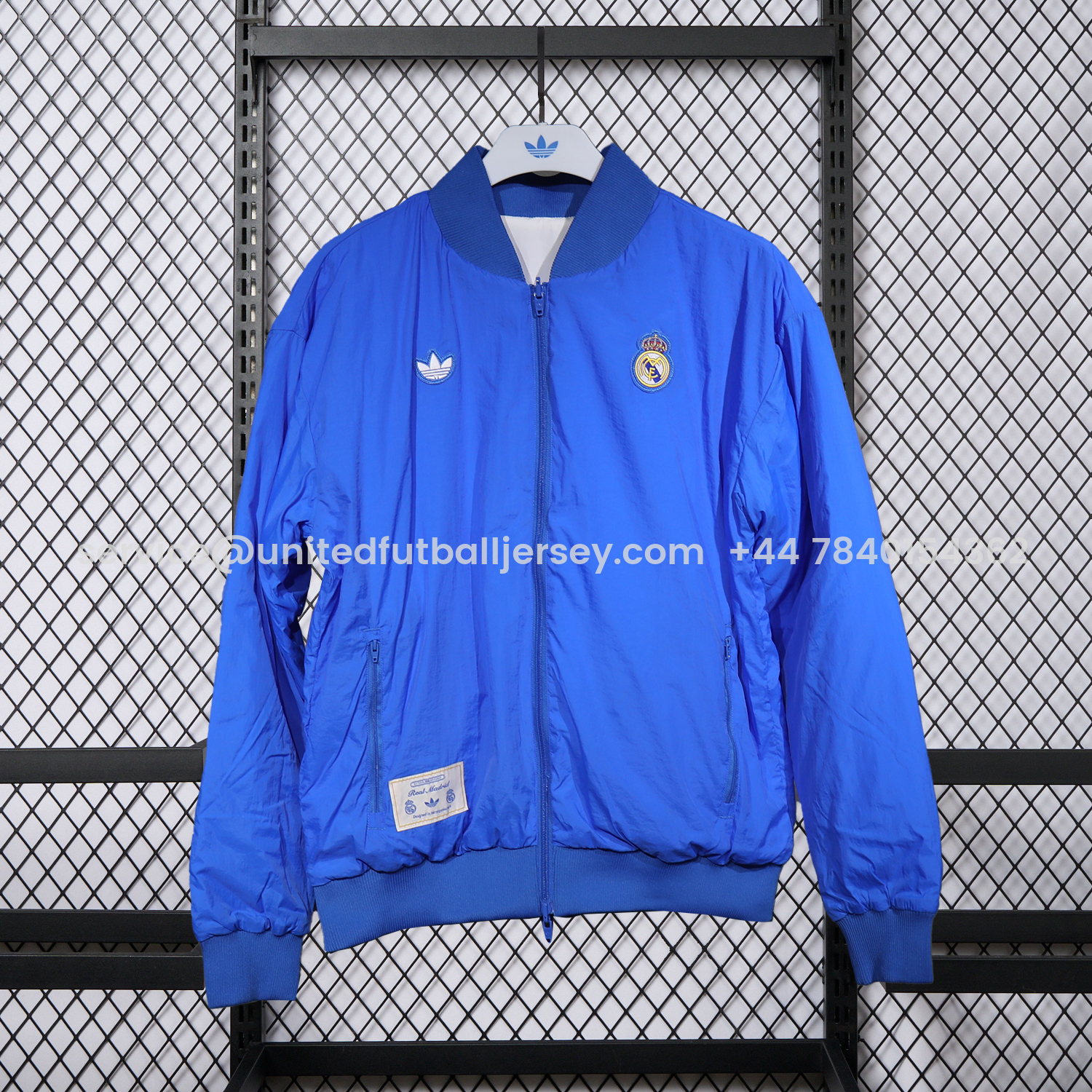 foot-Real Madrid 25-26 Double Sided Reversible Windbreaker - Blue & White