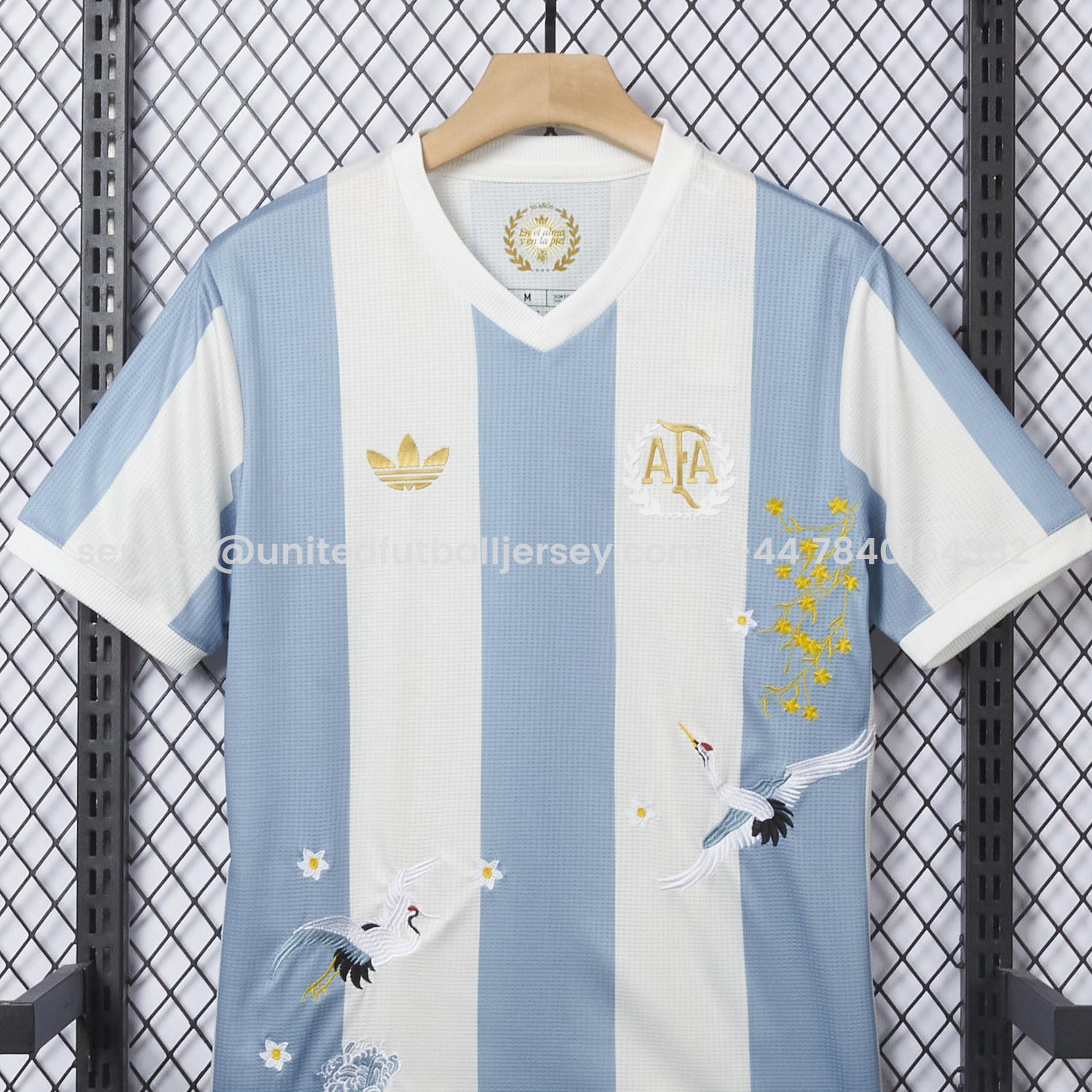 foot-【Embroidered Flower Version】Argentina 25-26 50th Anniversary Jersey - Player Version