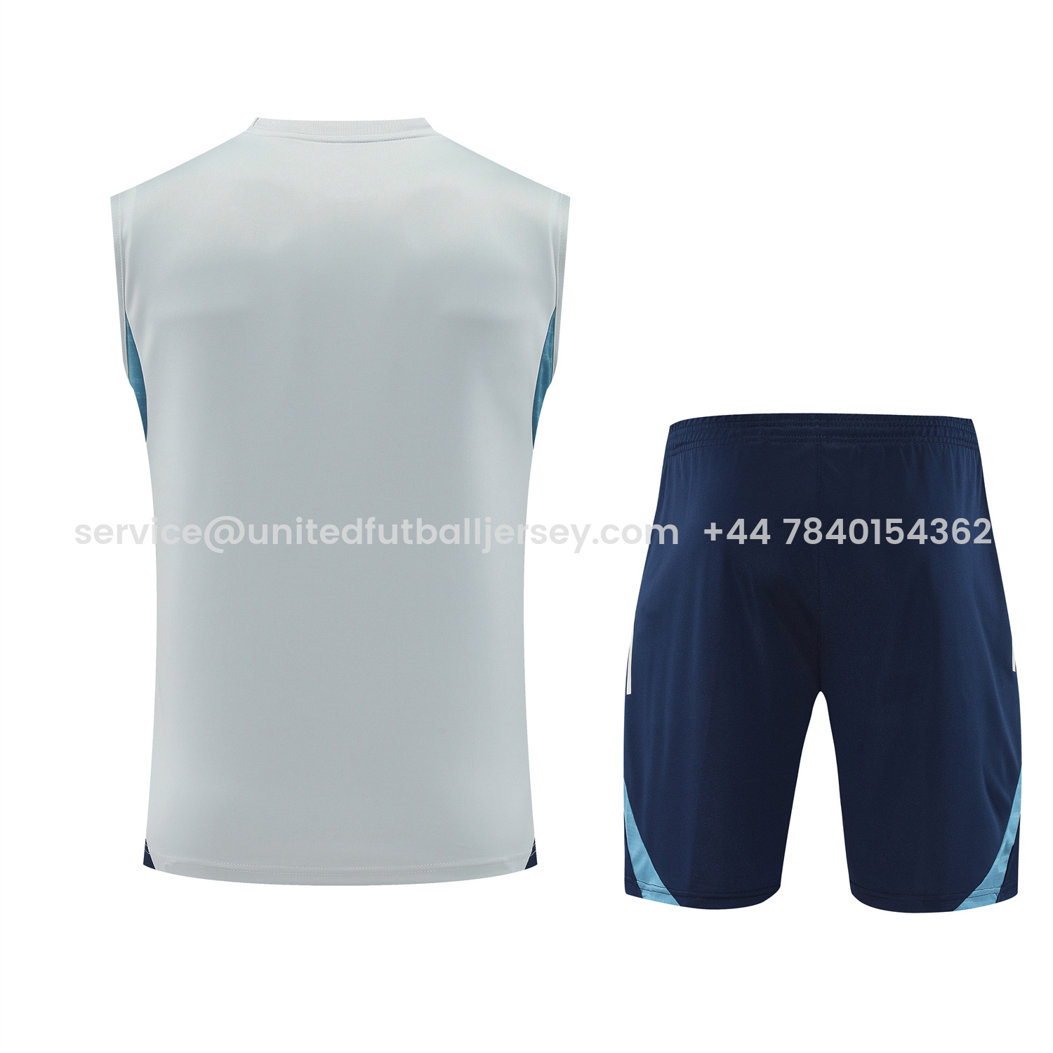 foot-Arsenal 25-26 Vest Training Set - Grey Top & Deep Blue Shorts