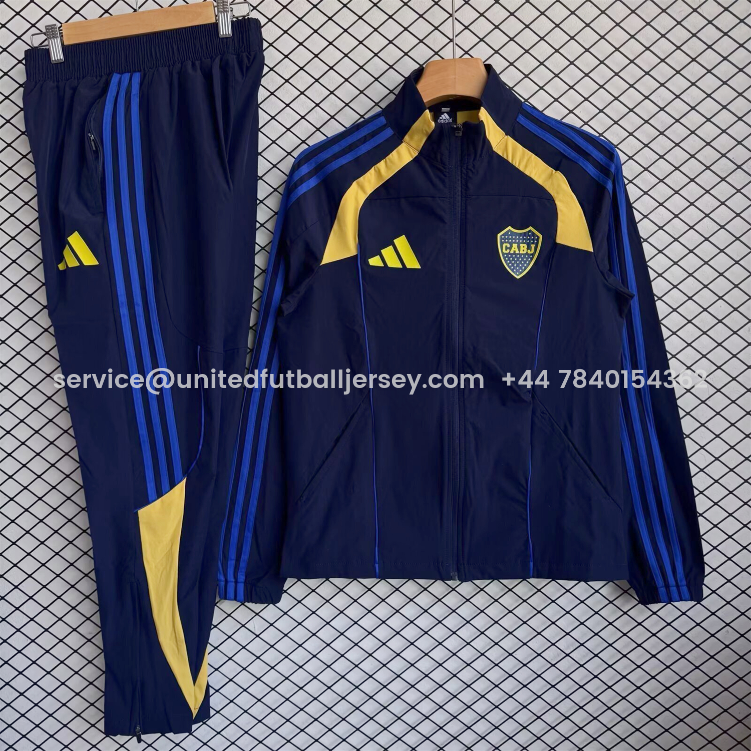 foot-Boca Juniors 25-26 Windbreaker Training Set - Deep Blue Top and Pants