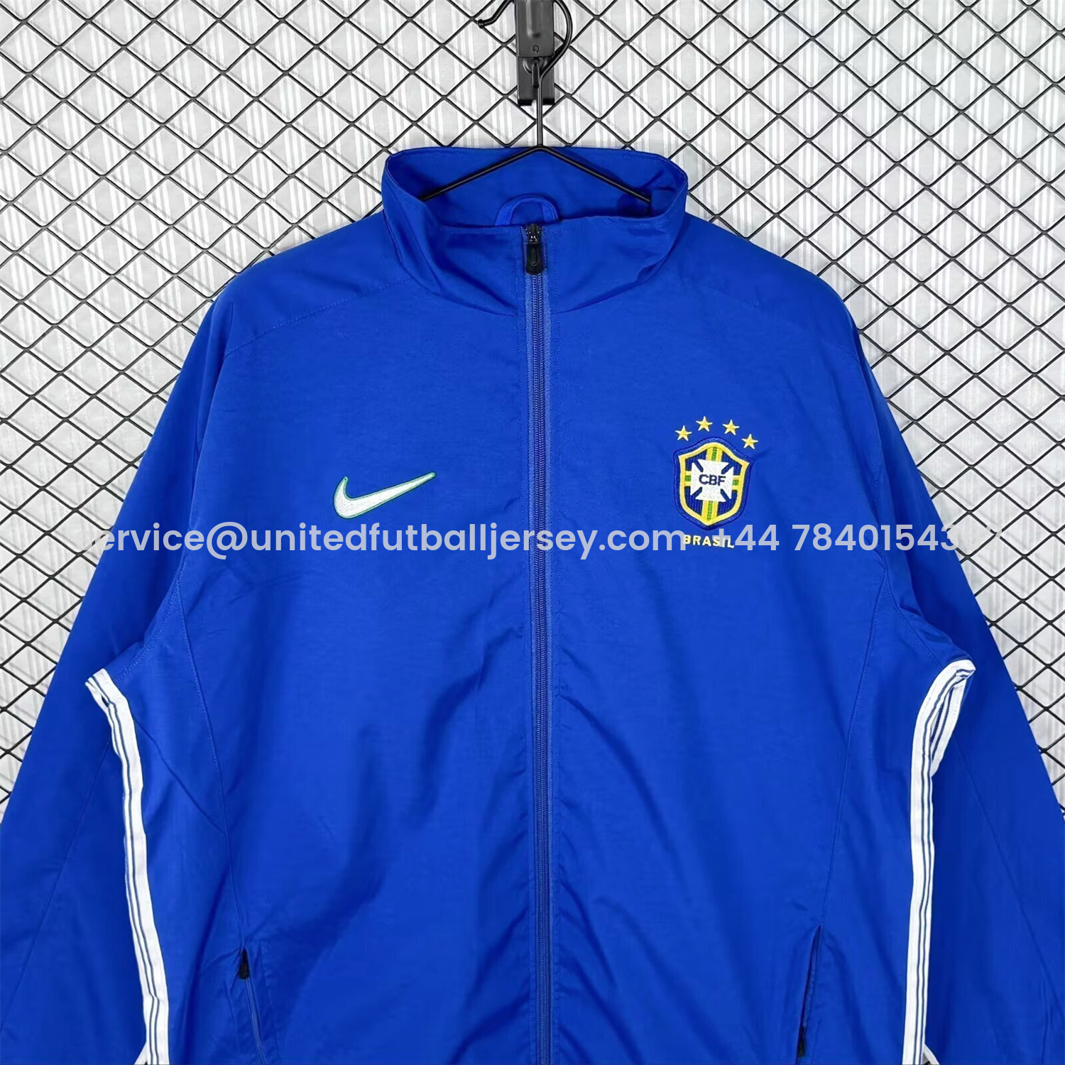 foot-Retro Brazil 1998 Blue Windbreaker