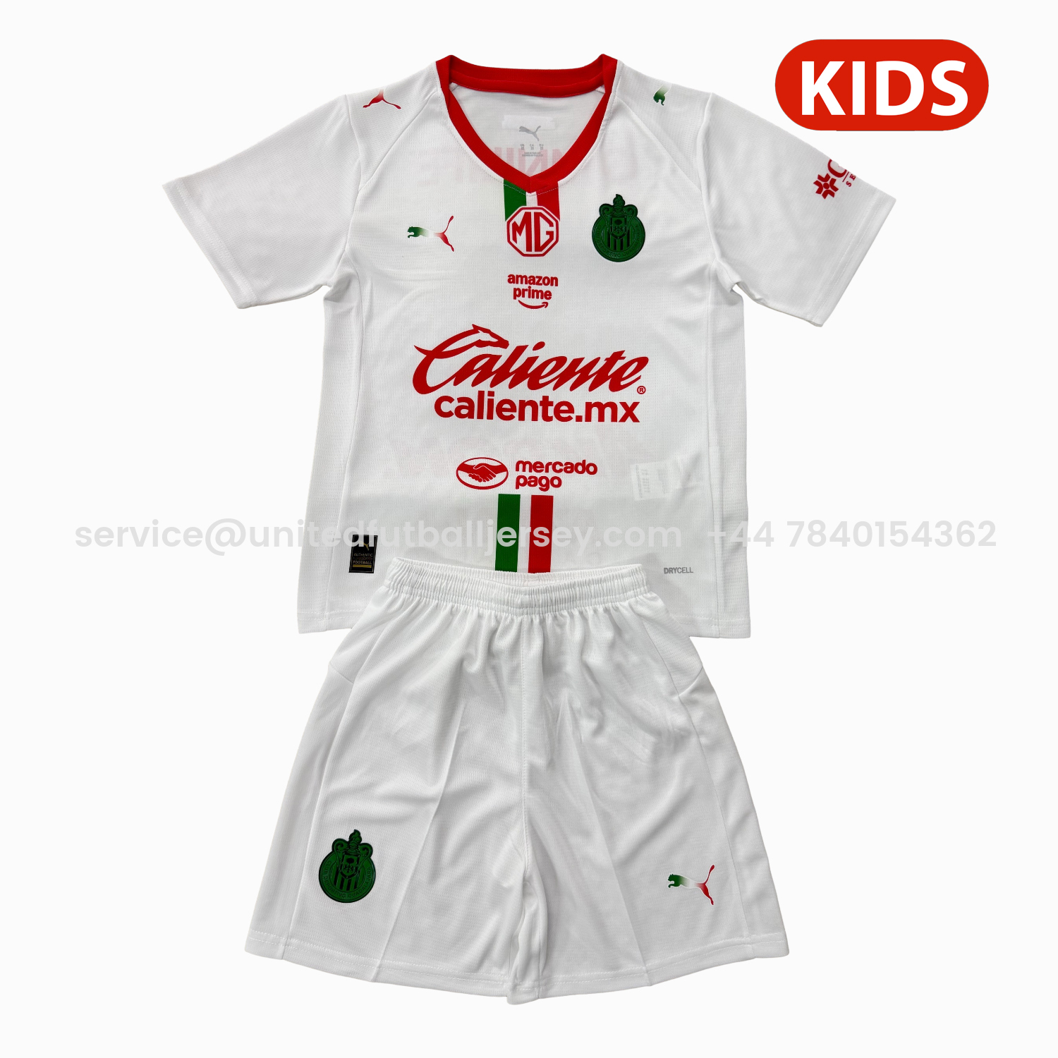 foot-Chivas de Guadalajara 25-26 Away White Kids Kit