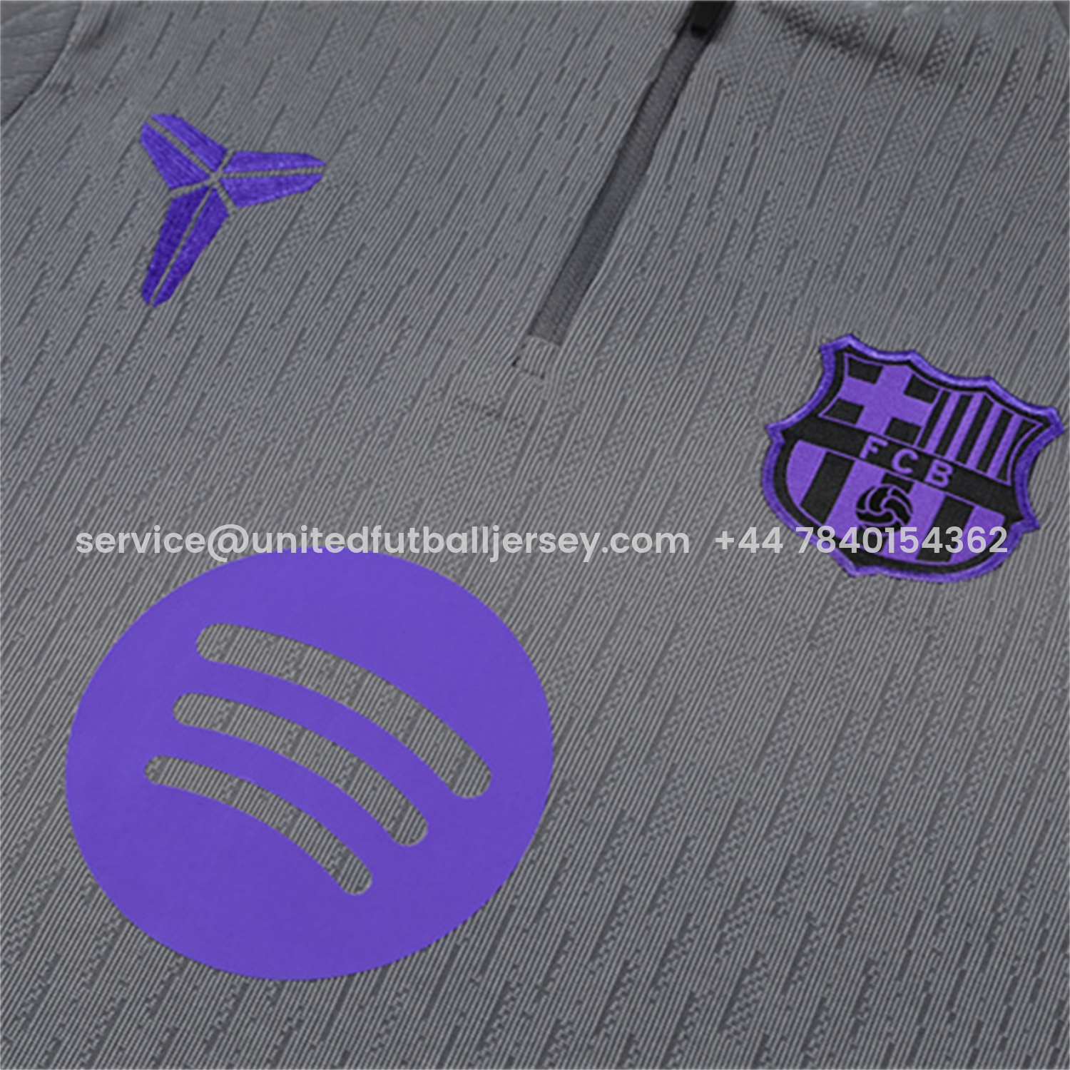 foot-Barcelona 25-26 Long Sleeve Training Set - Grey Top & Black Pants