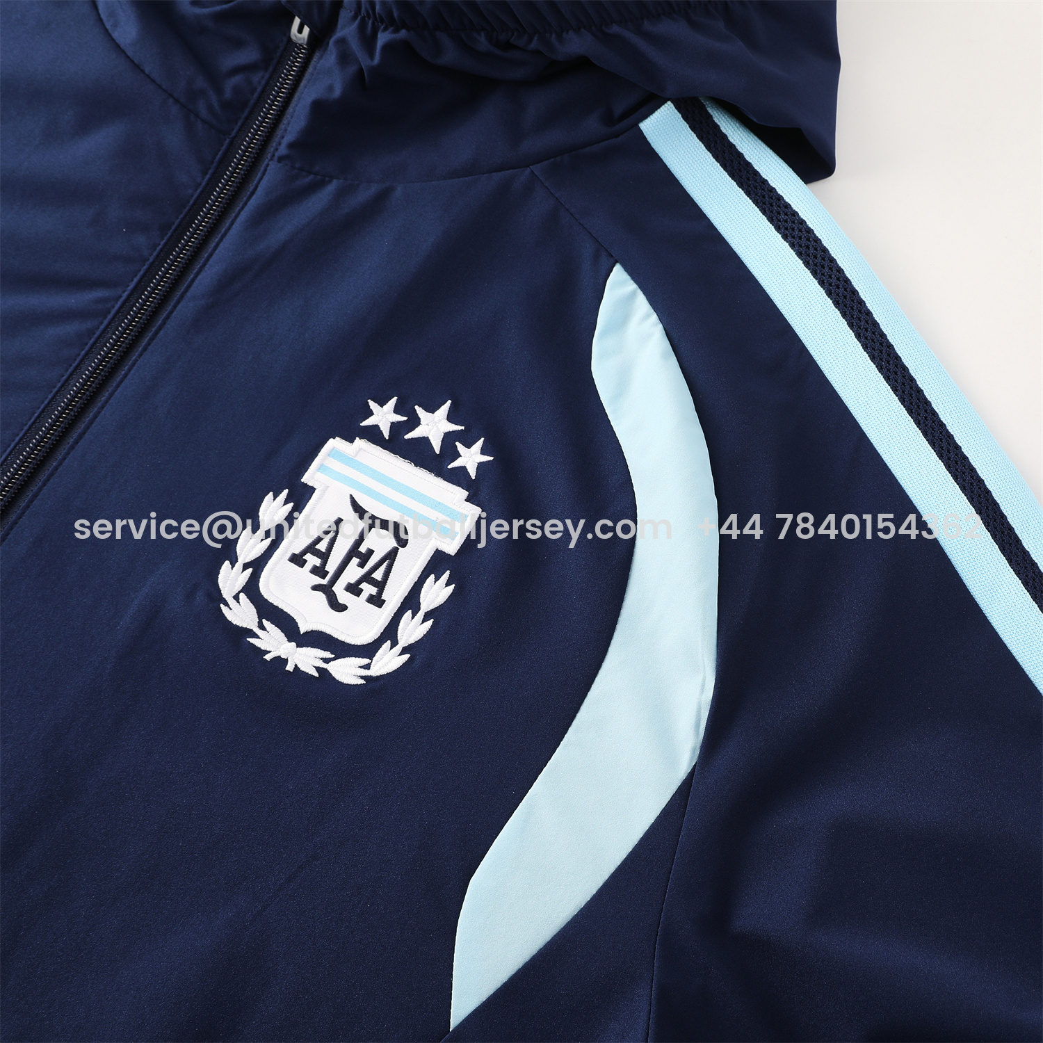 foot-Argentina 2026 Hooded Windbreaker Training Set - Dark Blue Top & Pants