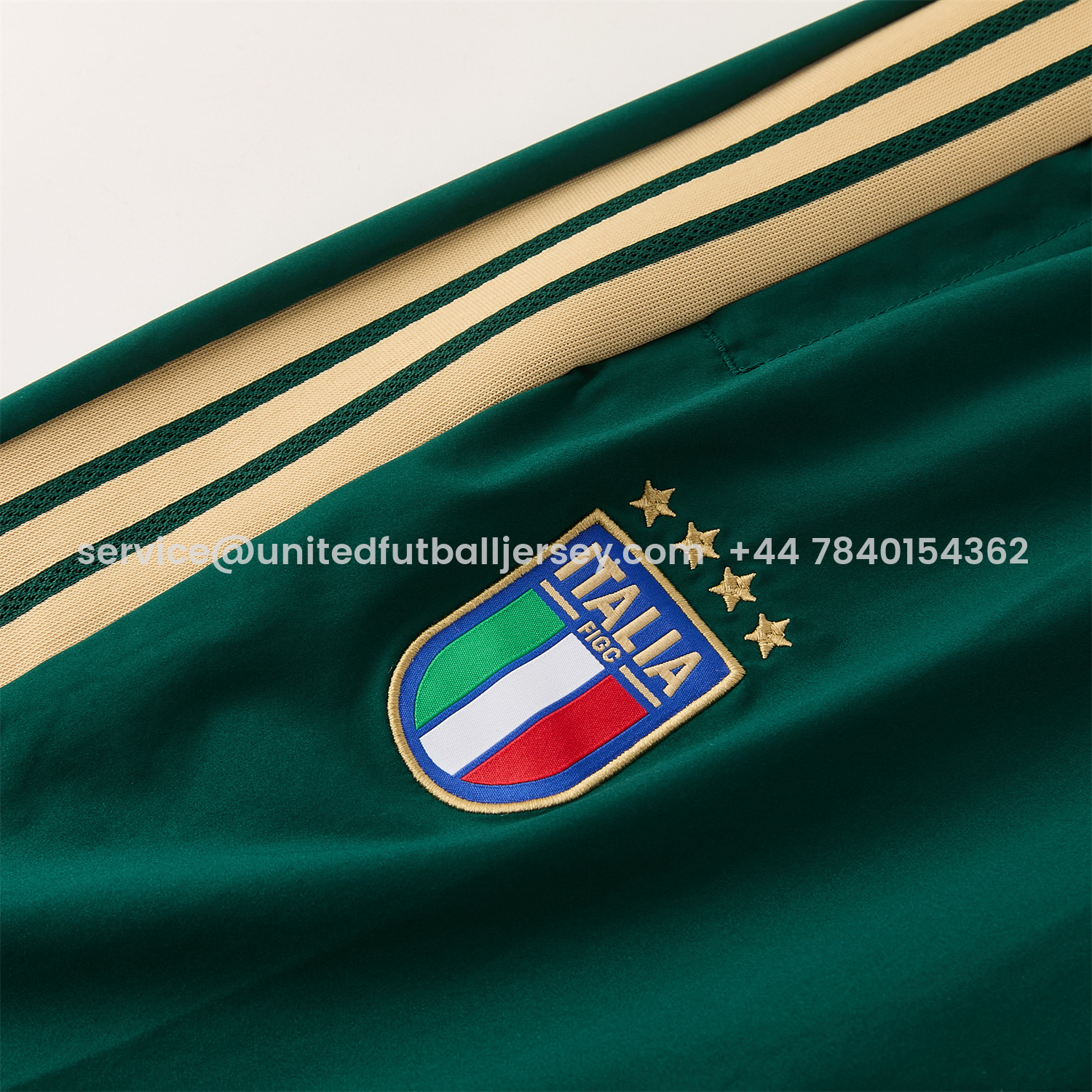 foot-Italy 2026 Hooded Windbreaker Training Set - White Top & Green Pants