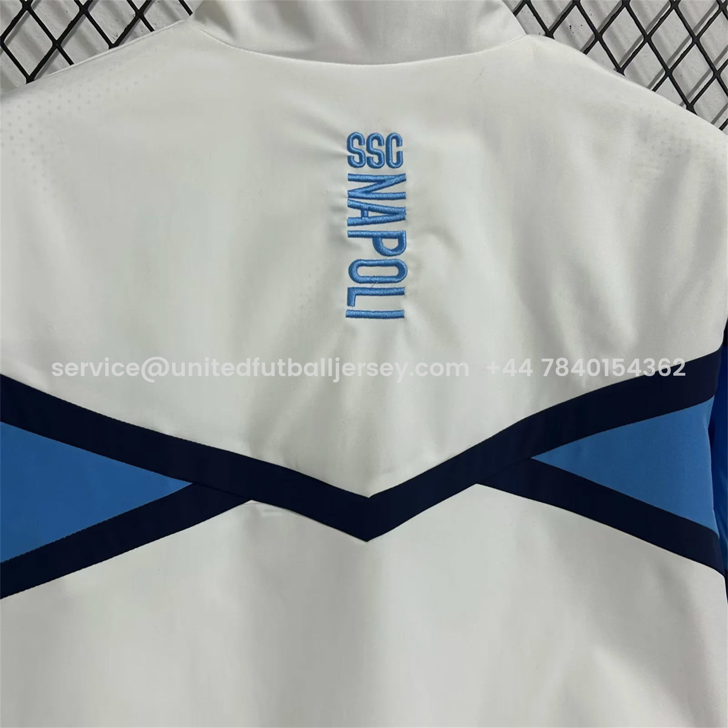 foot-Napoli 25-26 Windbreaker Jacket - White And Blue