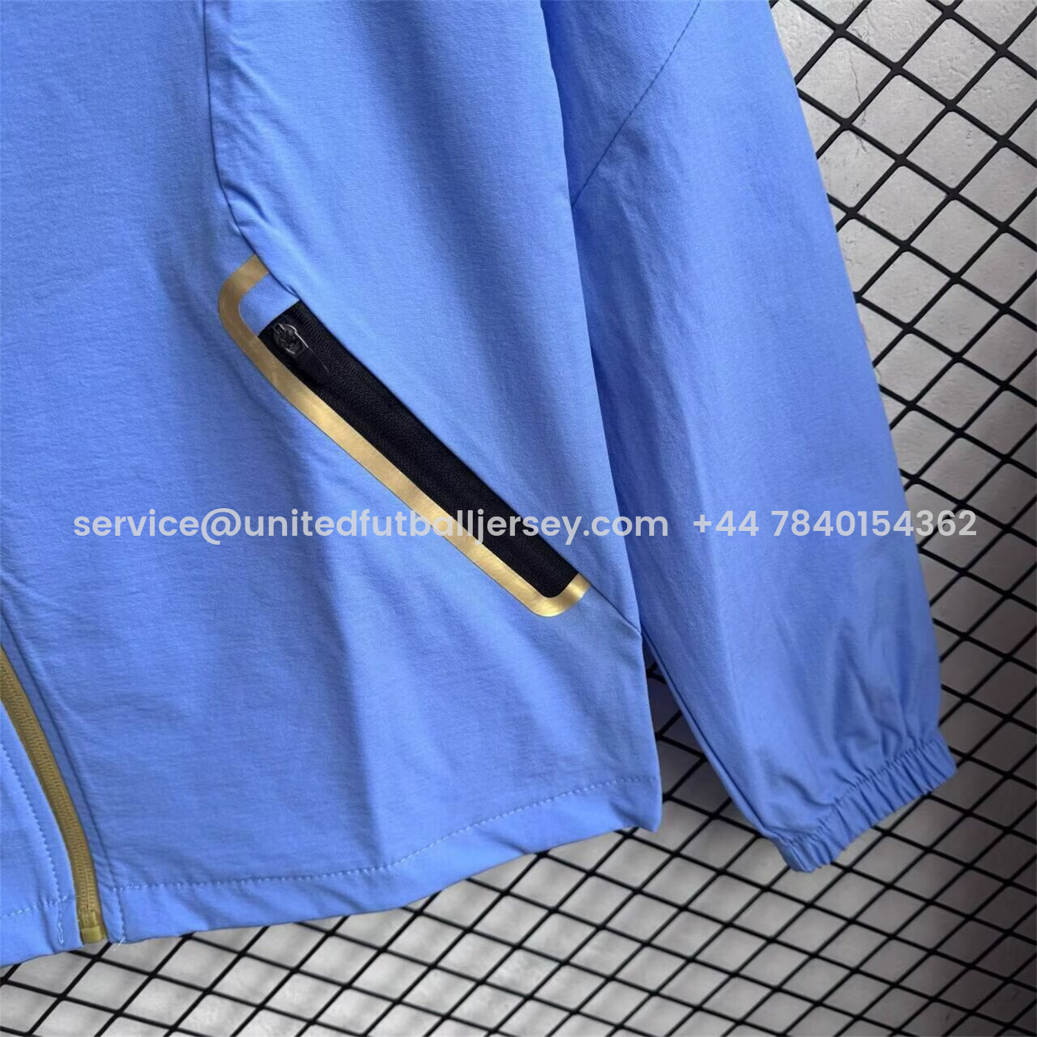 foot-Argentina 2026 Windbreaker Training Set - Blue Top and Black Pants