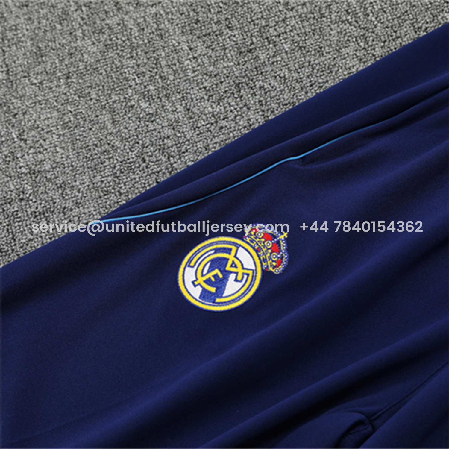 foot-Real Madrid 25-26 Long Sleeve Training Set - Deep Blue Top & Pants