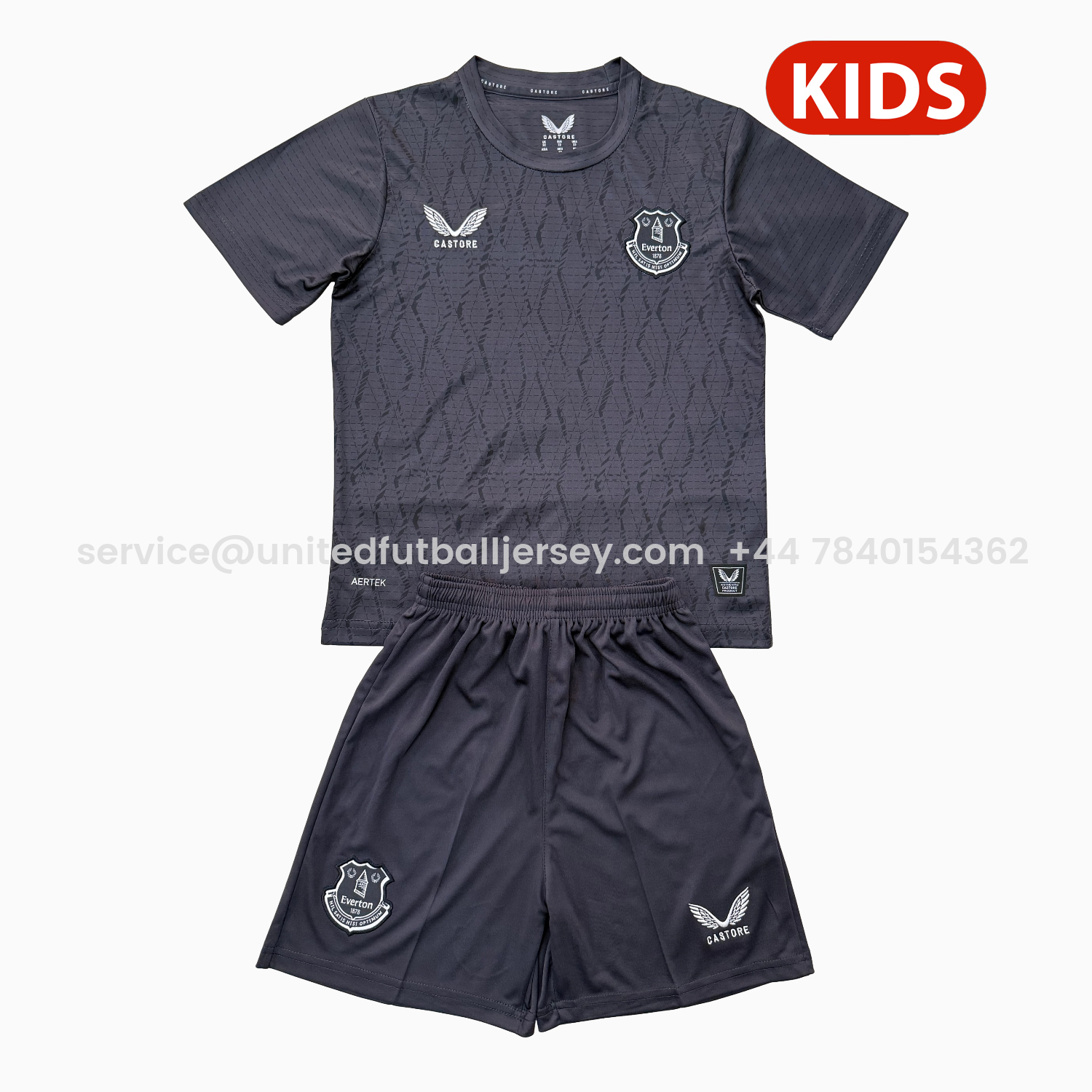 foot-Everton 25-26 Gray Goalkeeper Kids Kit