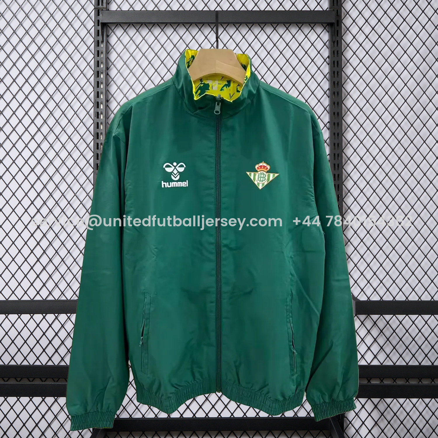 foot-Real Betis 25-26 Double Sided Reversible Windbreaker - Green & Yellow