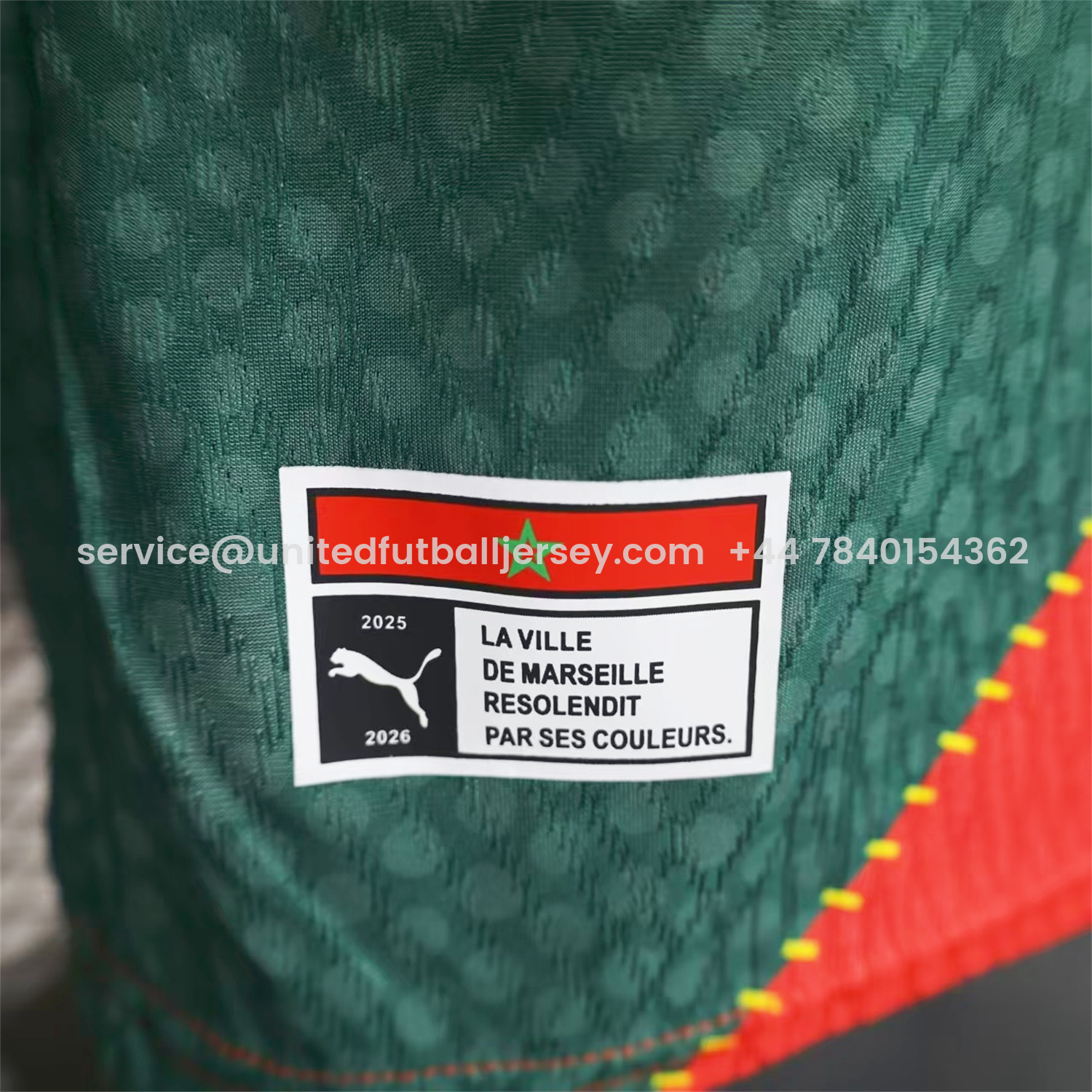 foot-Marseille 25-26 Dark Green And Red Jersey -Player Version