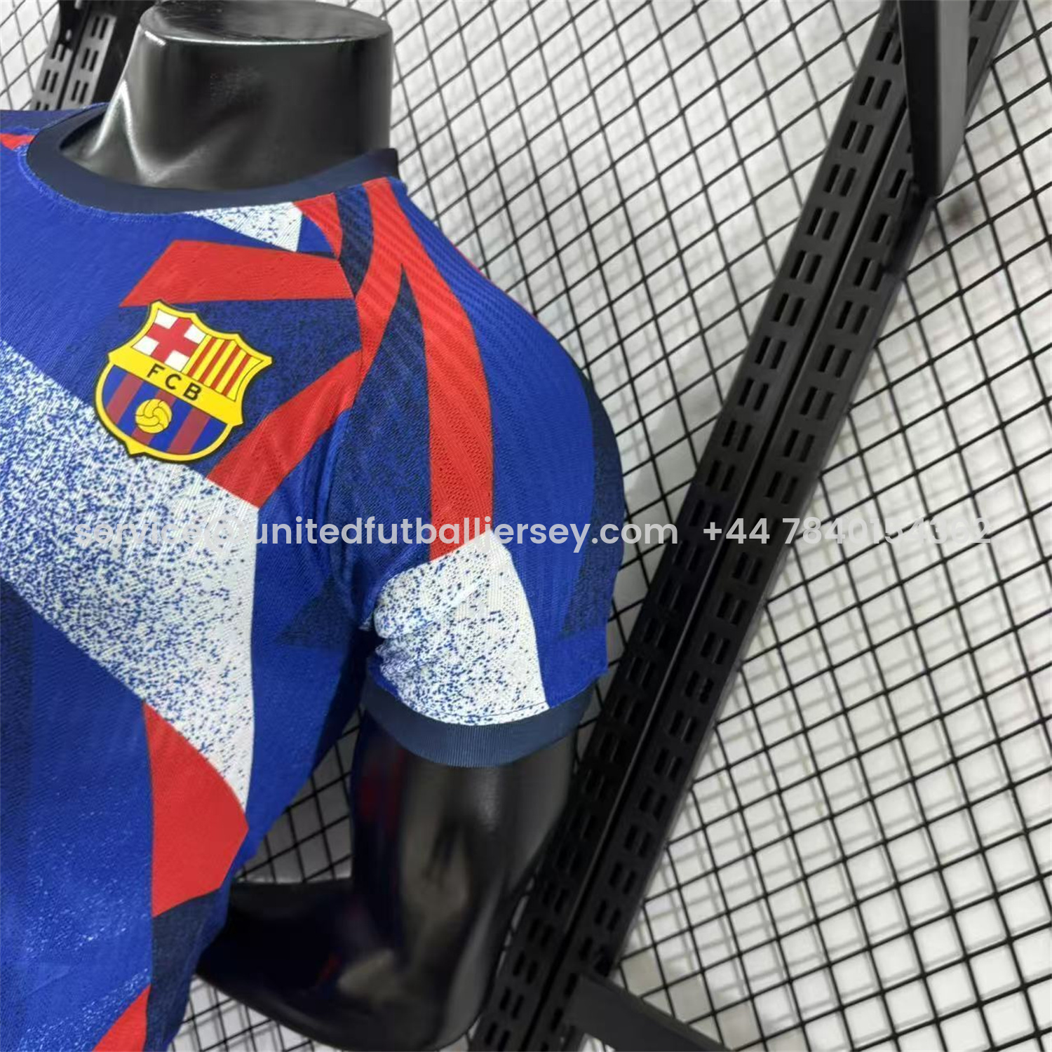 foot-Barcelona 25-26 Blue And Red Pre-Match Jersey - Player Version