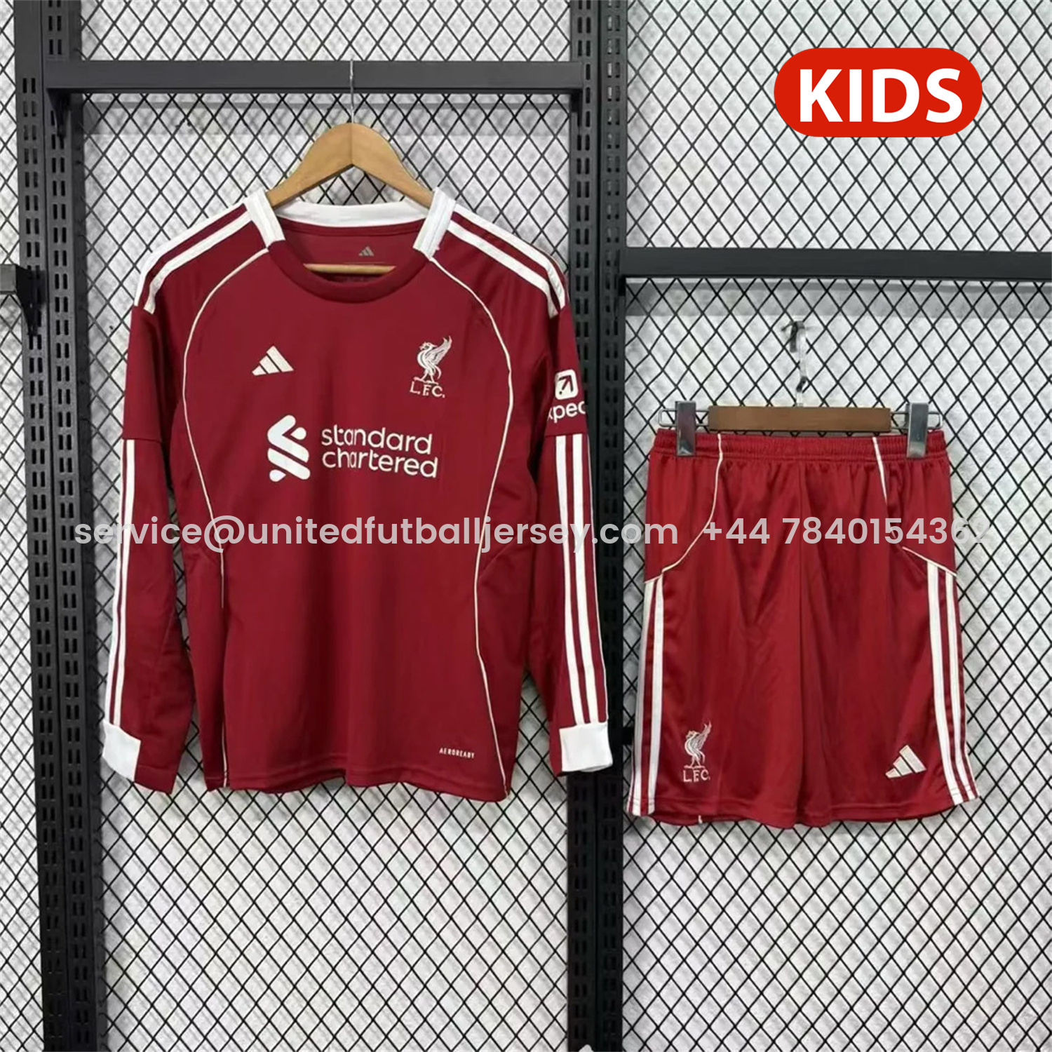 foot-Liver.pool 25-26 Home Red Long Sleeves Kids Kit