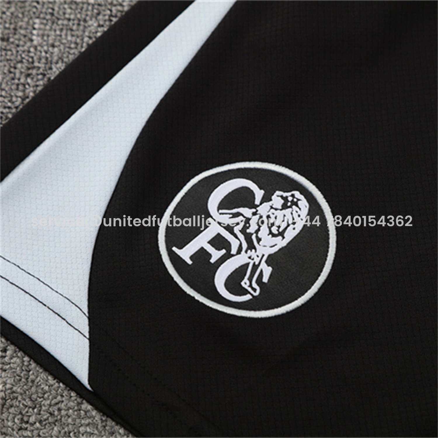 foot-C.H.E.L.S.E.A 25-26 Kids Short-Sleeve Training Set - Blue Top & Black Shorts