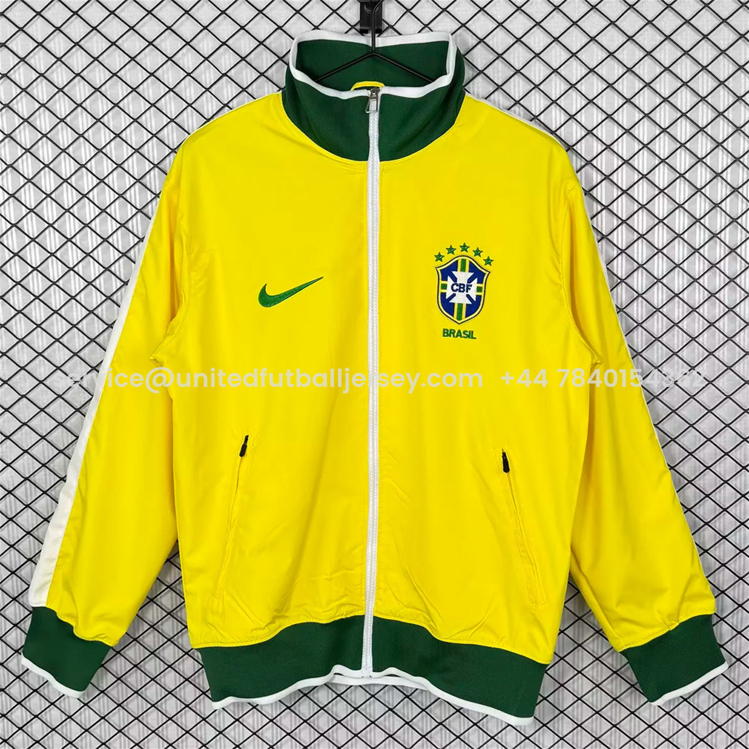 foot-Retro Brazil 2010 Home Yellow Windbreaker