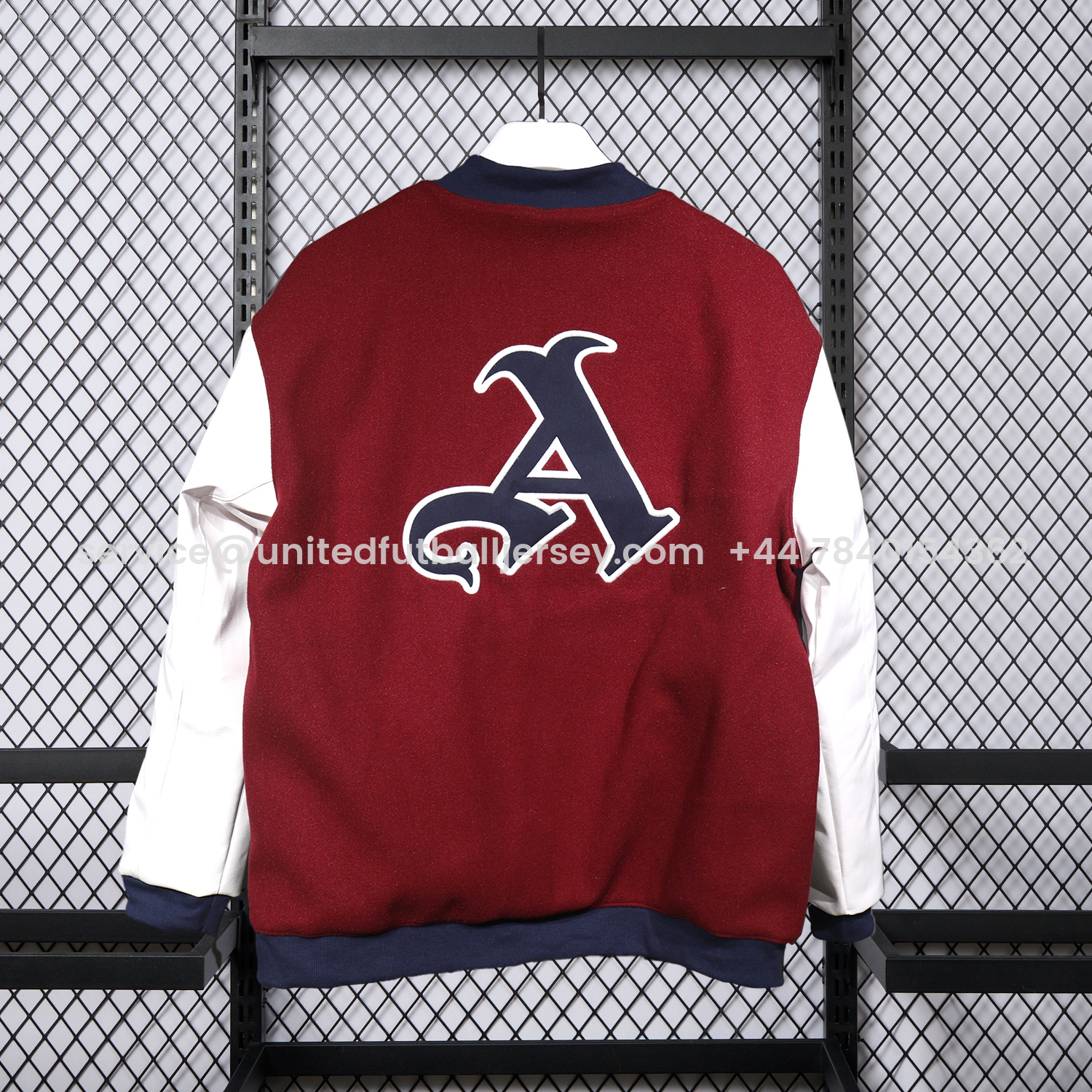 foot-Arsenal 25-26 Warm Windbreaker Jacket - Wine Red And White