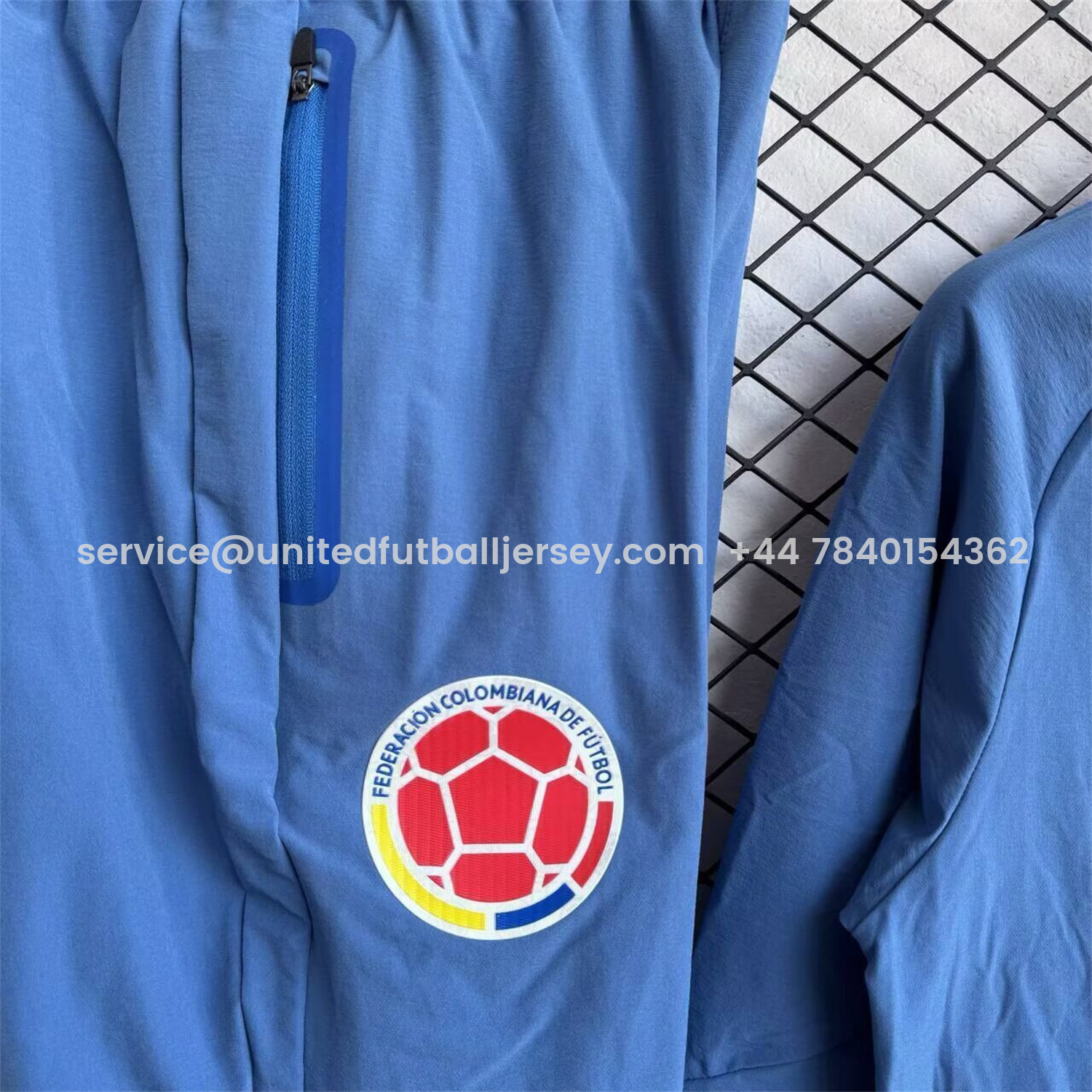 foot-Colombia 2026 Windbreaker Training Set - Ocean Blue Top and Pants