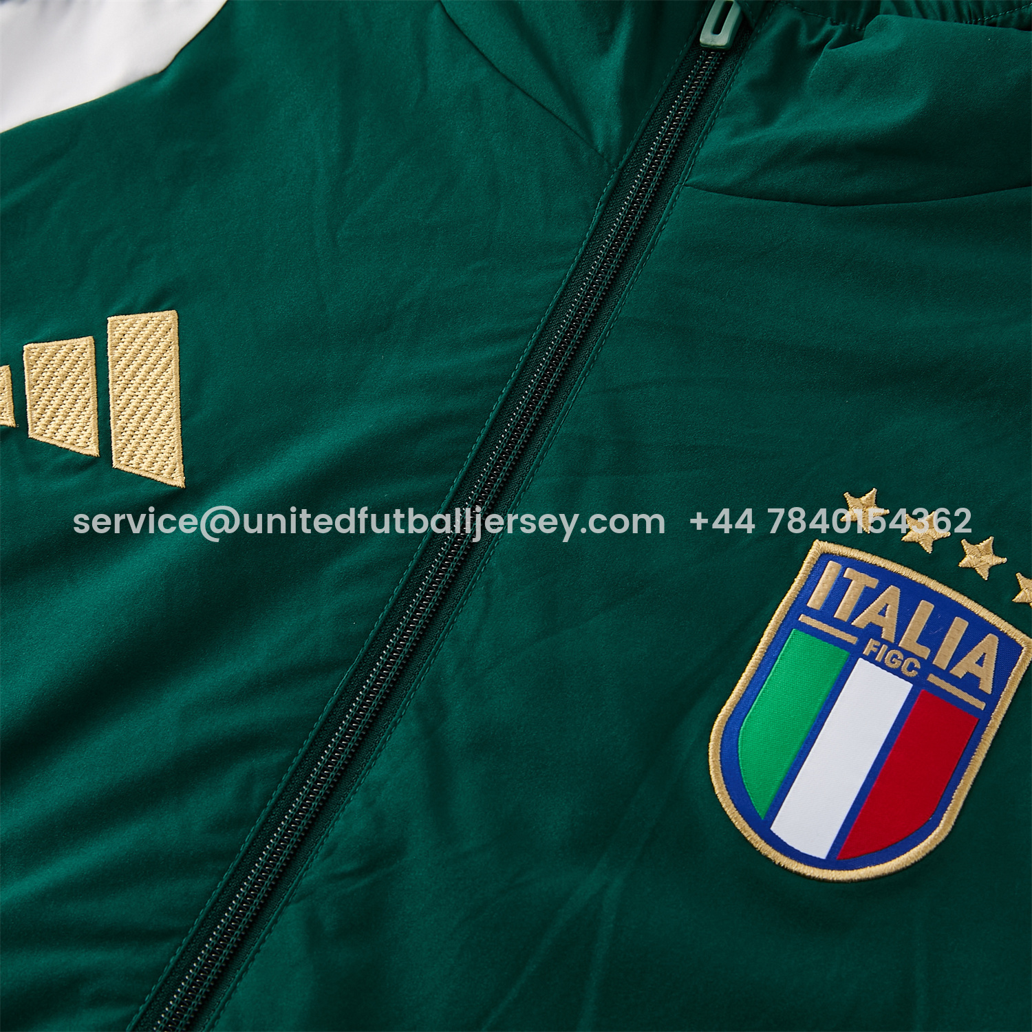 foot-Italy 2026 Hooded Windbreaker Training Set - Green Top & Pants