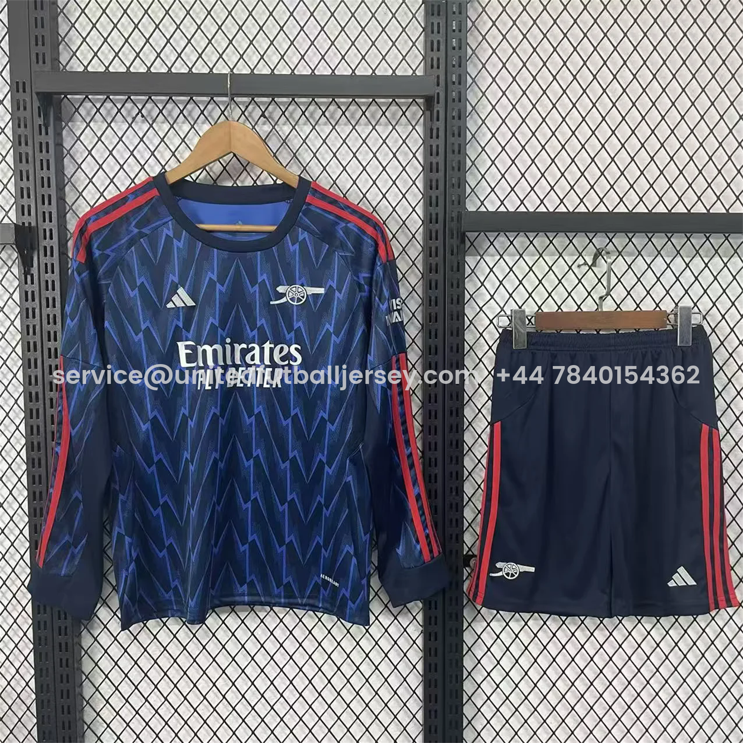 foot-Arsenal 25-26 Away Blue Long Sleeves Kids Kit
