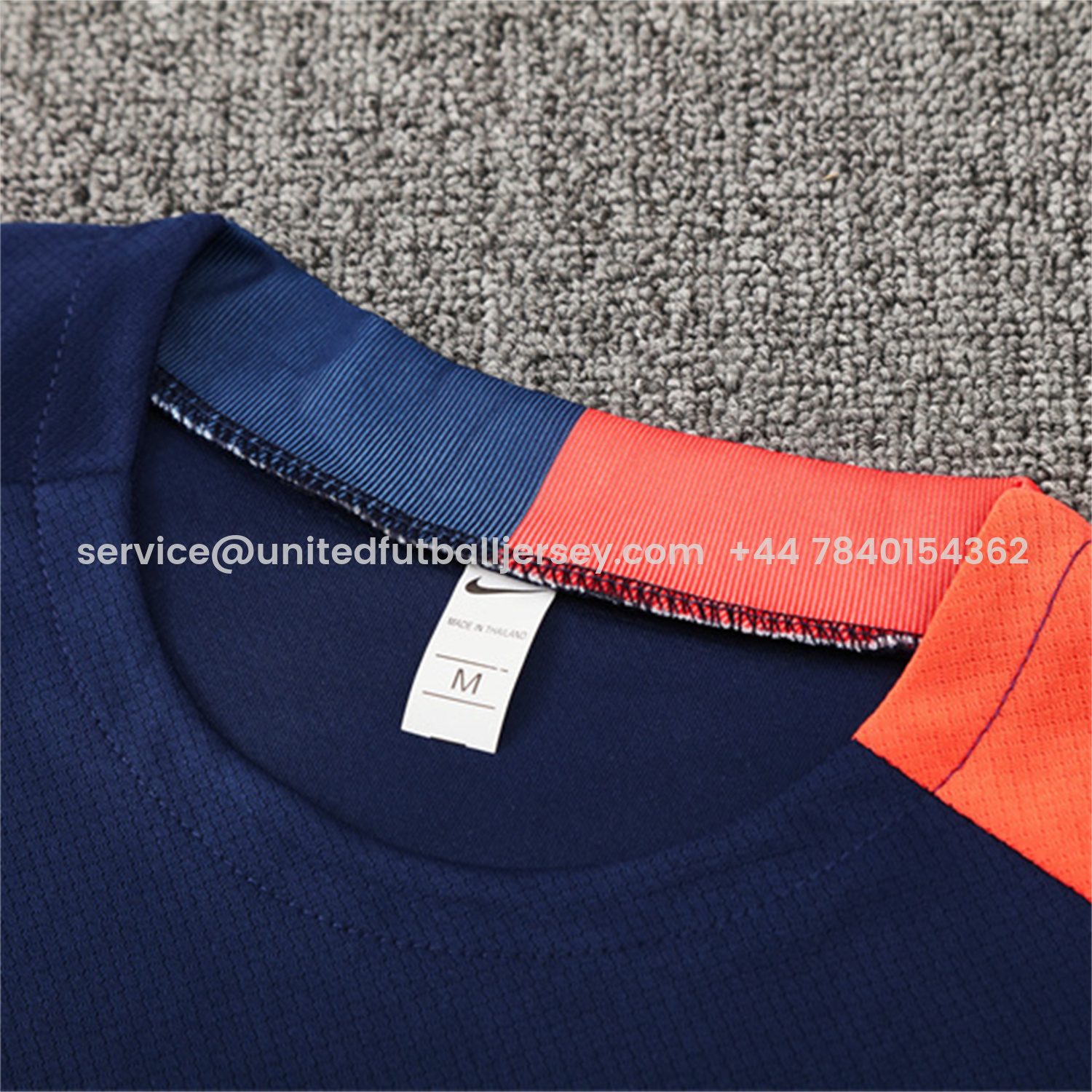 foot-Barcelona 25-26 Kids Short-Sleeve Training Set - Royal Blue Top Orange Sponsor & Royal Blue Shorts