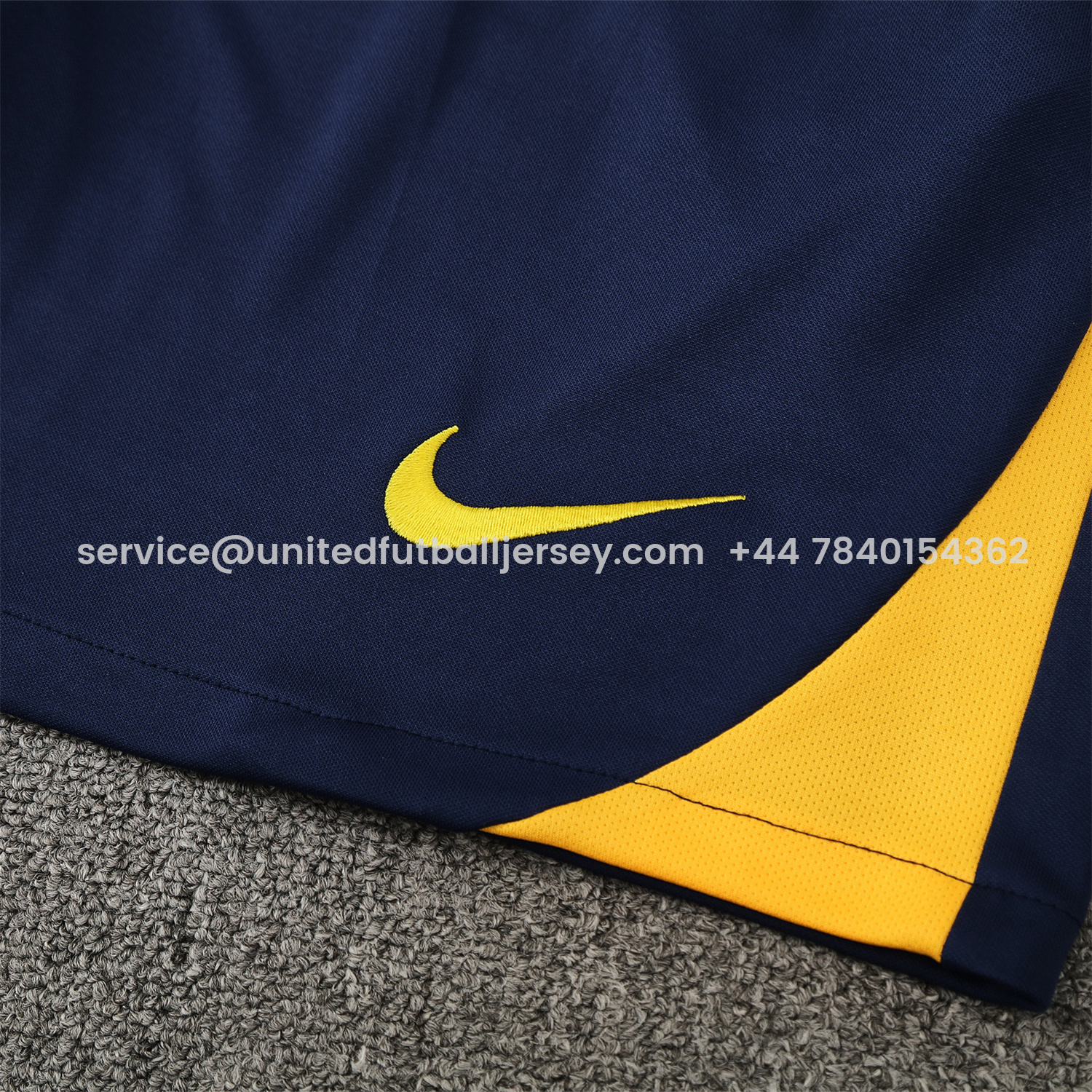 foot-Atletico Madrid Short-Sleeve Training Set - Blue Yellow Top & Blue Shorts