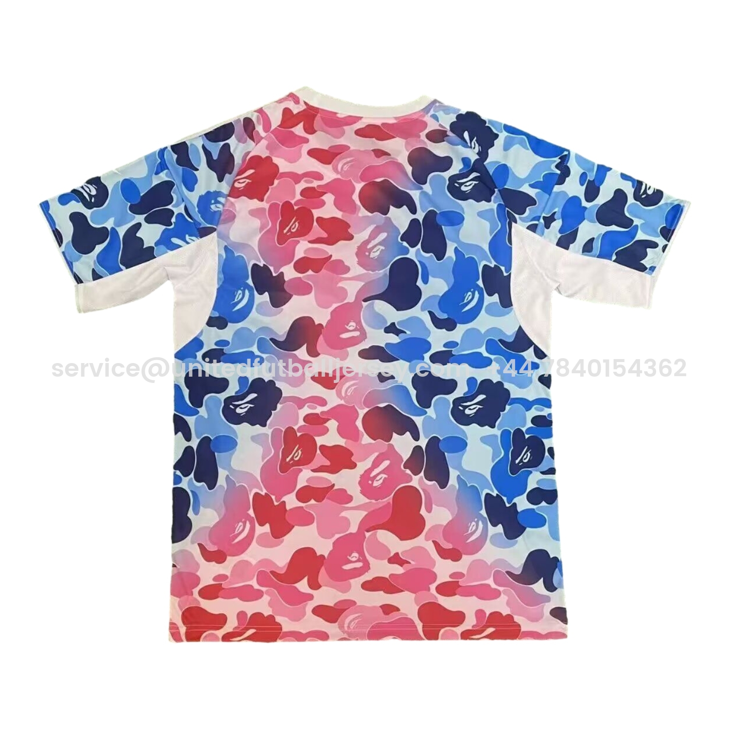 foot-Adidas x A Bathing Ape Pink And Blue Camouflage Special Jersey - Fans Version