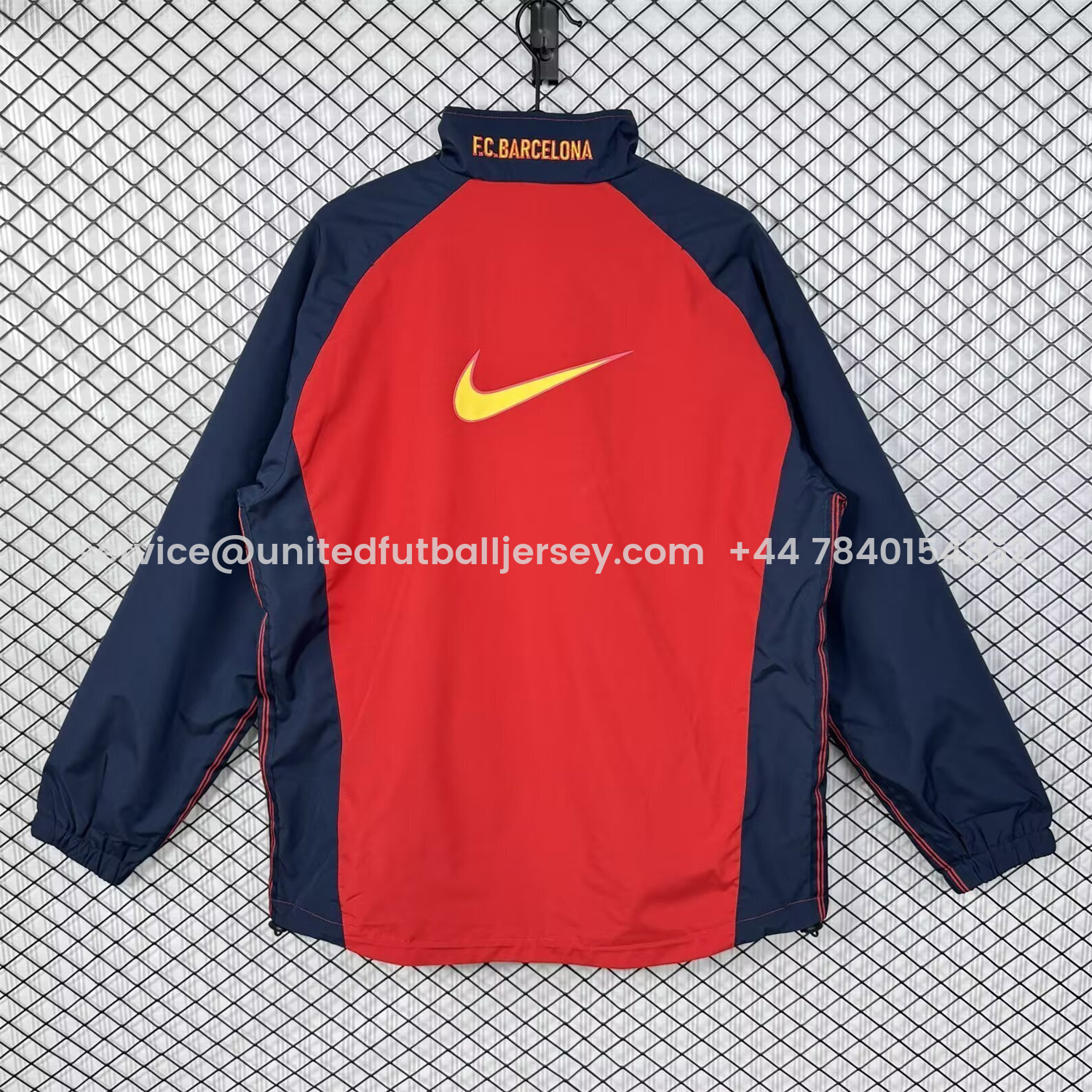 foot-Retro Barcelona 1998-00 Home Windbreaker Jacket - Red