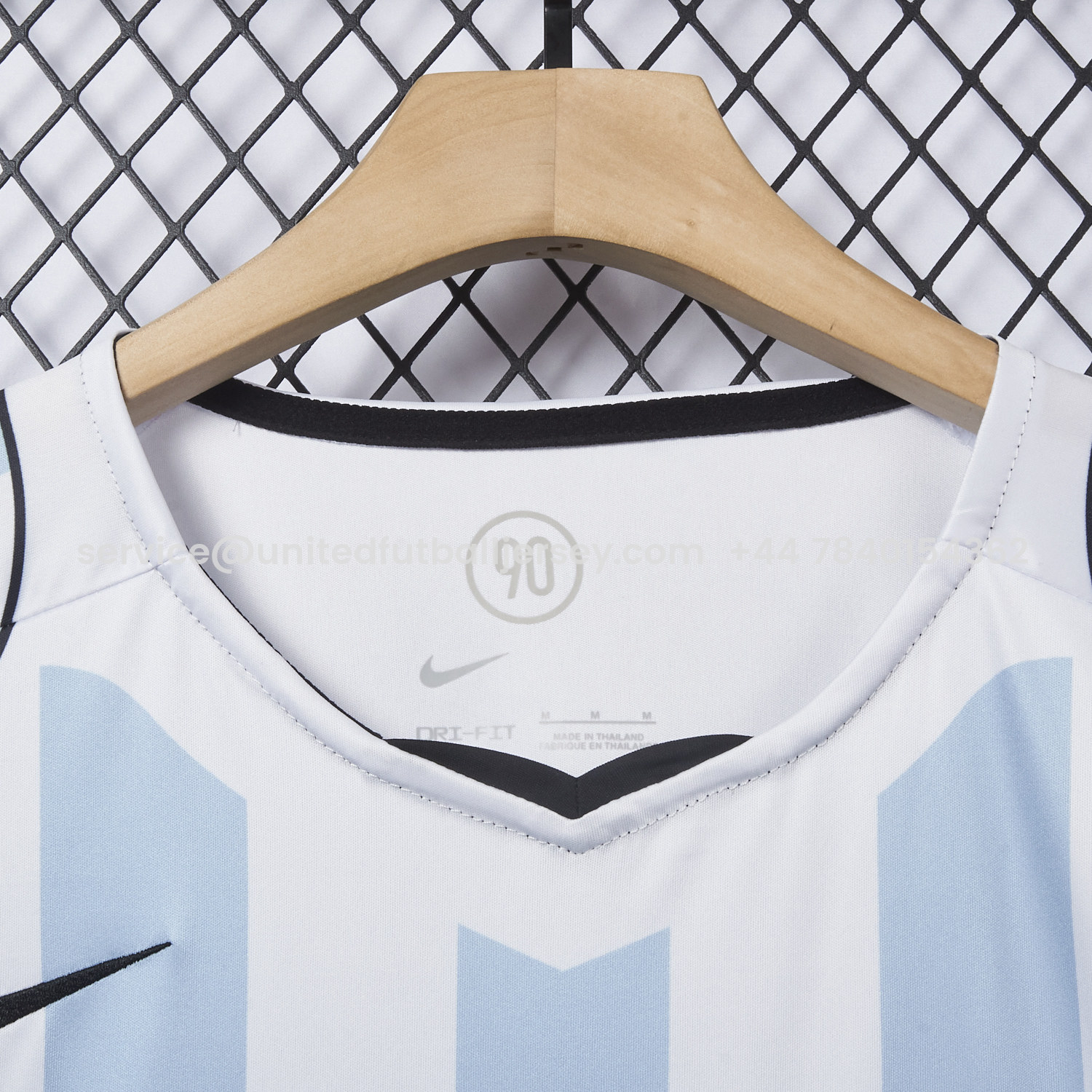 foot-Argentina 25-26 Retro Style Total 90 Blue White Jersey - Fans Version