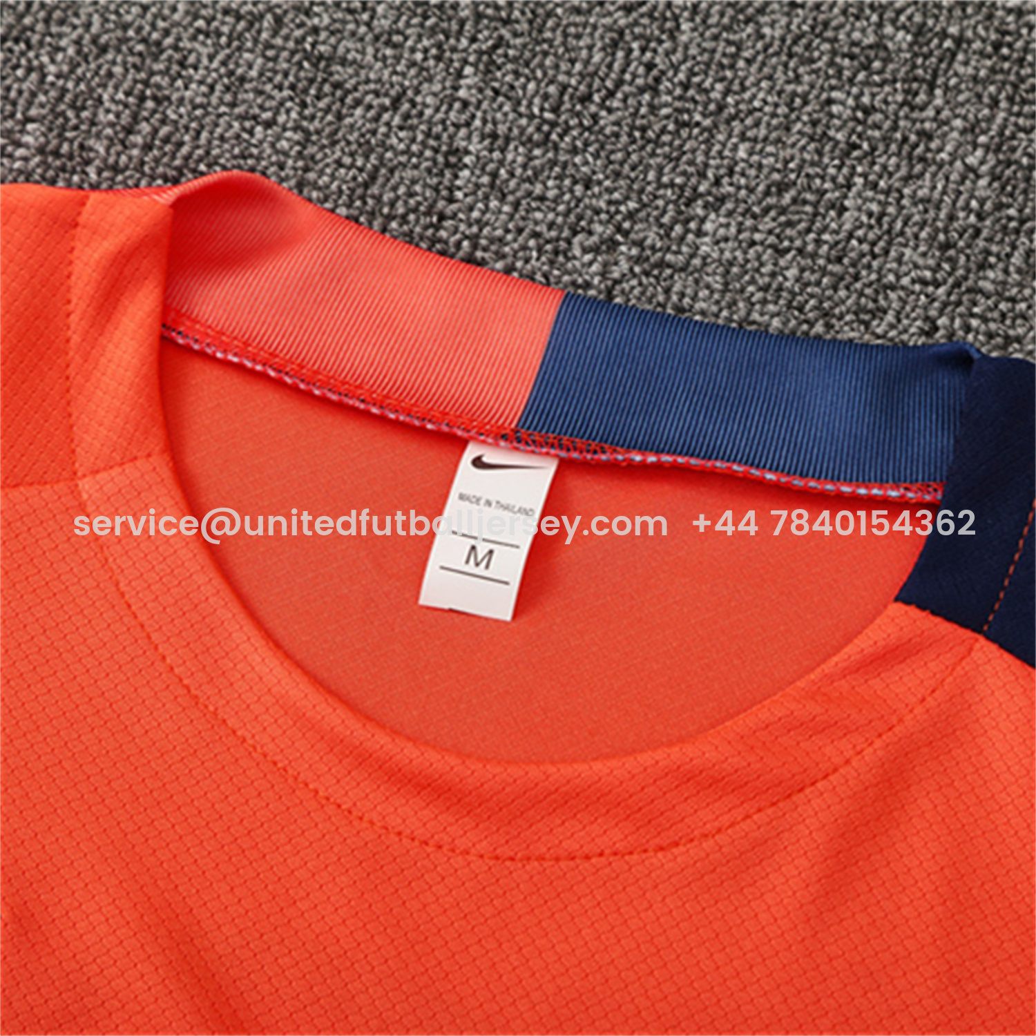 foot-Barcelona 25-26 Kids Short-Sleeve Training Set - Orange Top Royal Blue Sponsor & Royal Blue Shorts