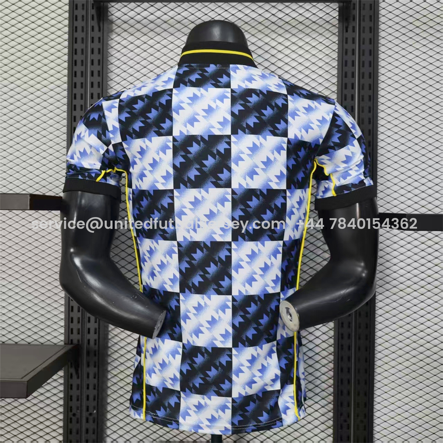 foot-Manchester United 25-26 Blue And Black Checkerboard Special Jersey - Player Version