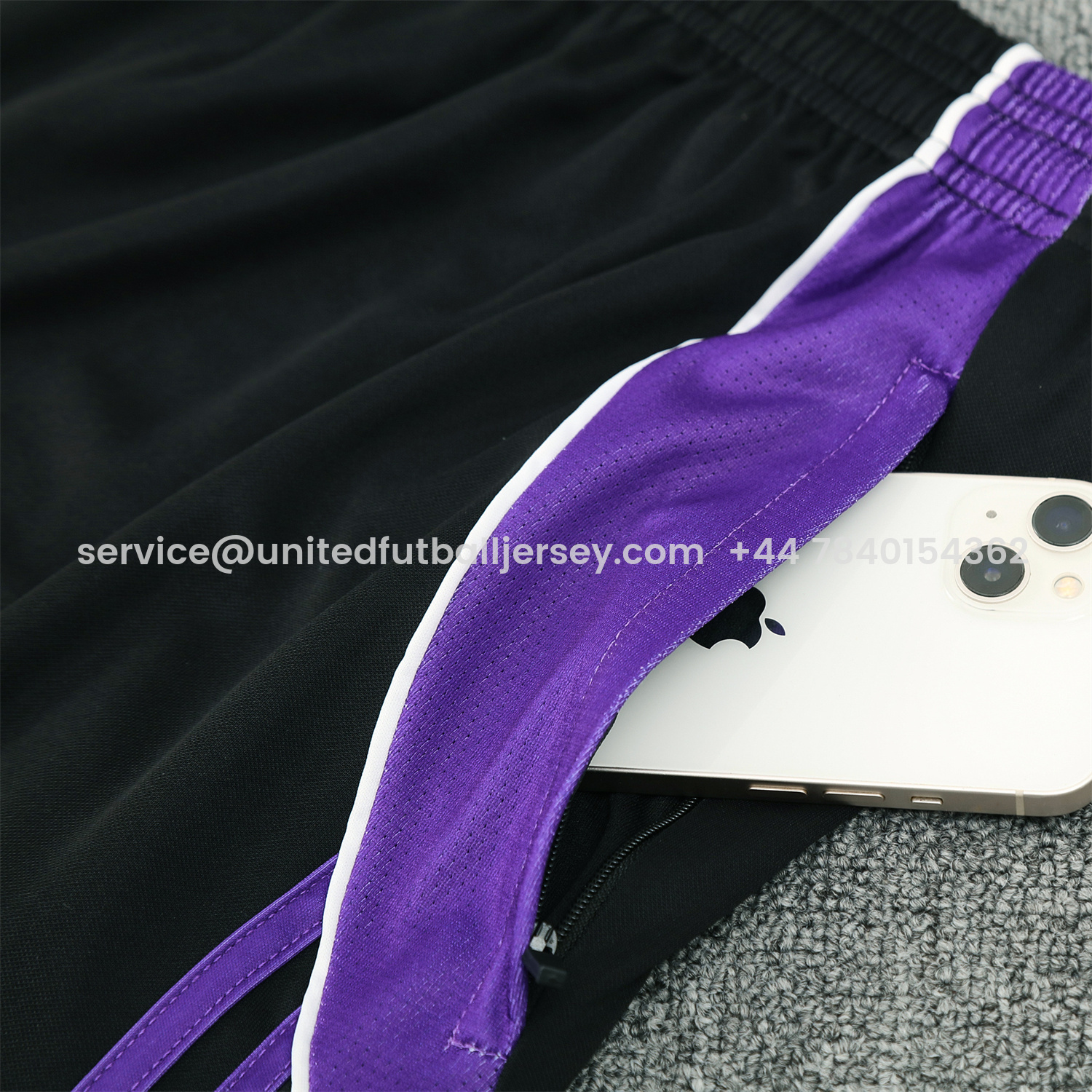 foot-Real Madrid 25-26 Short-Sleeve Training Set - Blue Edge White Top & Black Shorts