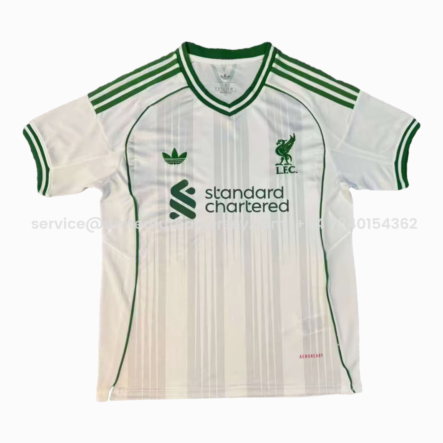 foot-Liver.pool 25-26 Green Lines White Special Jersey - Fans Version