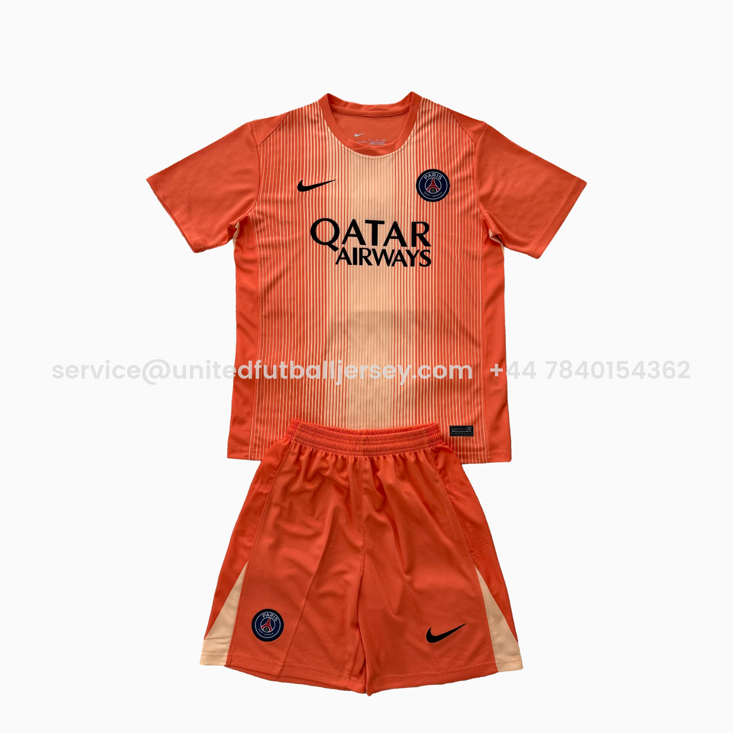 foot-Paris Saint-Germain PSG 25-26 Orange Goalkeeper Kids Kit