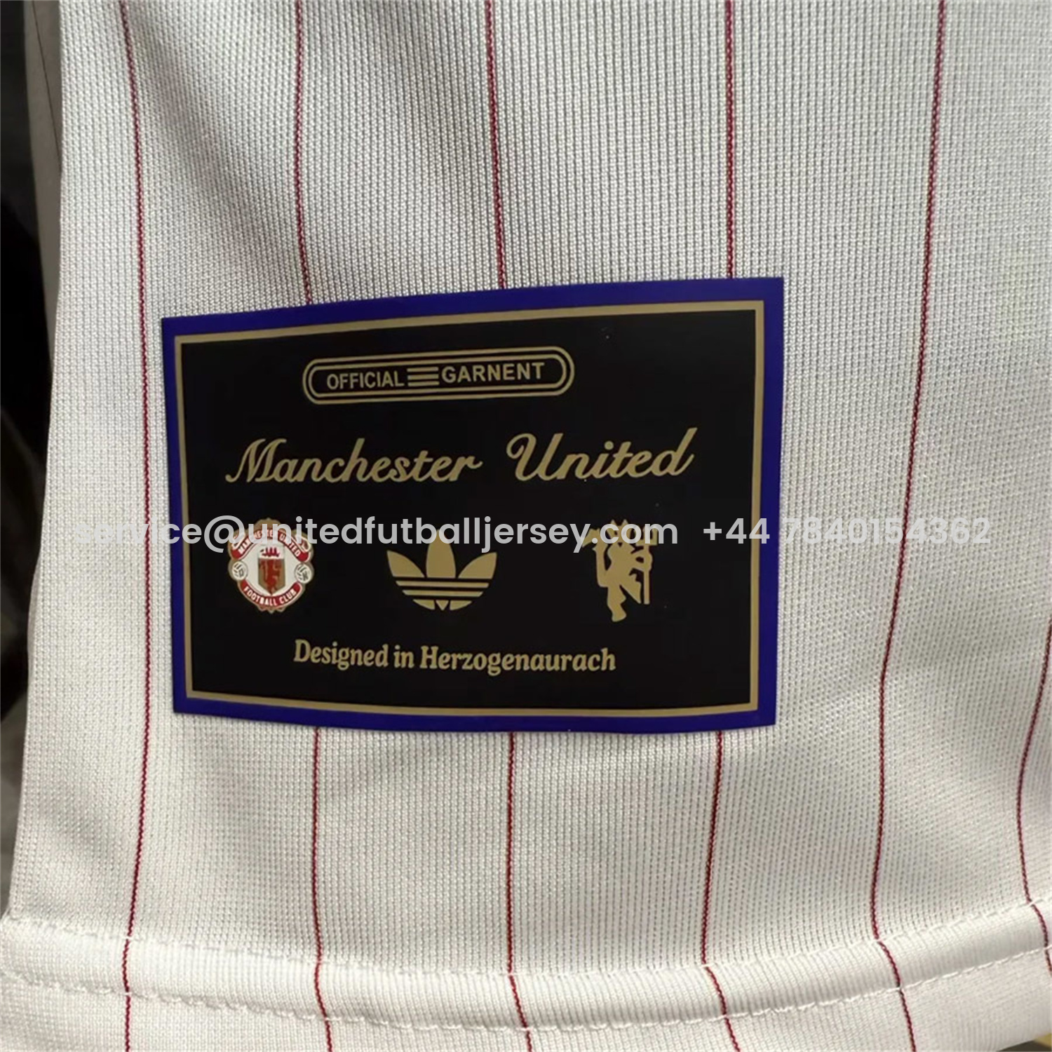 foot-Manchester United 25-26 Trefoil Red Lines White Travel Jersey - Player Version