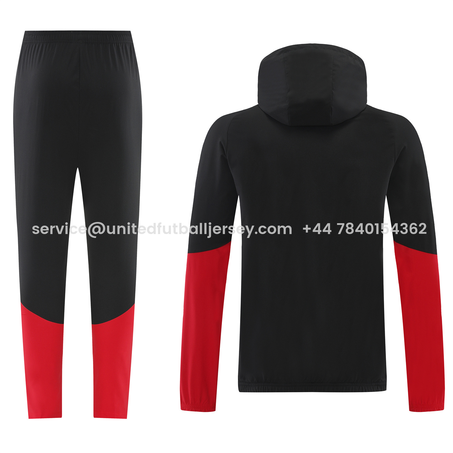 foot-Germany 2026 Hooded Windbreaker Training Set - Black Red Top and Pants