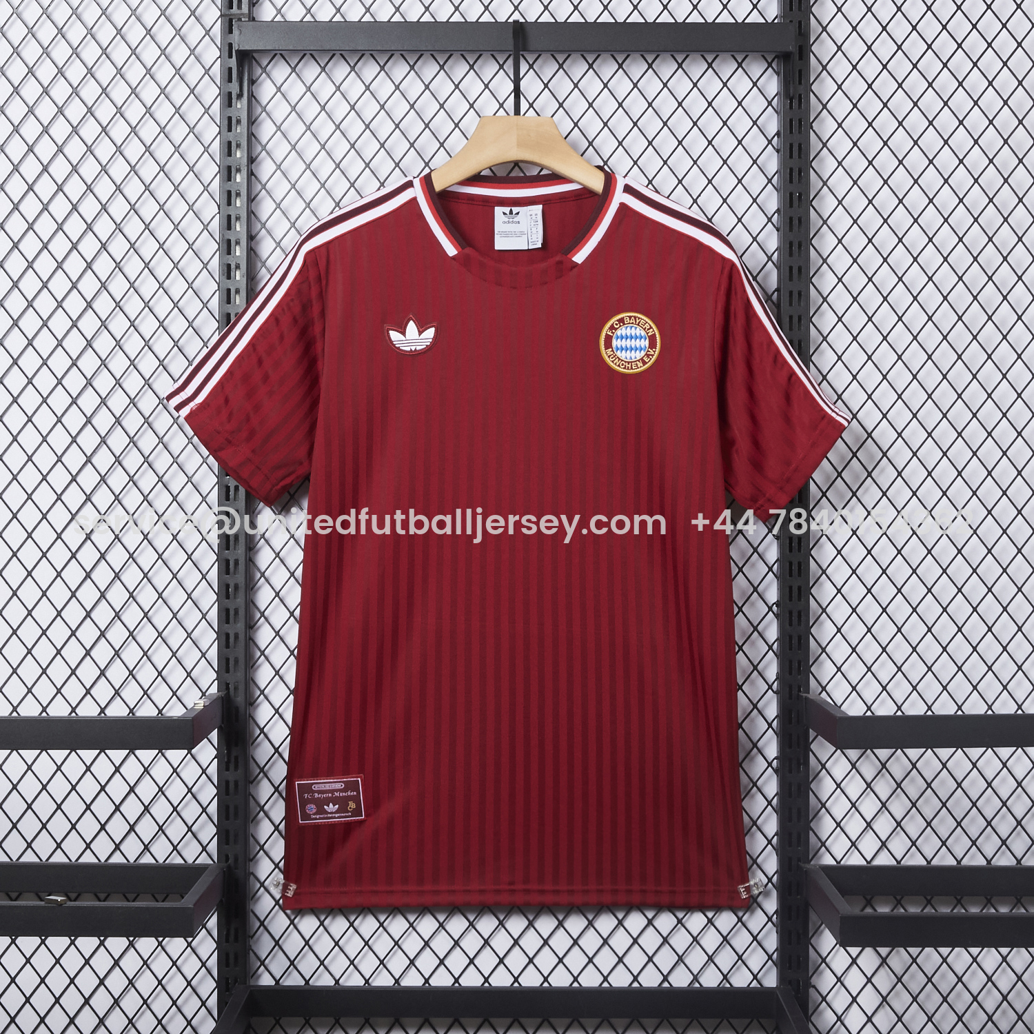 foot-Bayern Munich 25-26 Trefoil Wine Red Travel Jersey - Fans Version