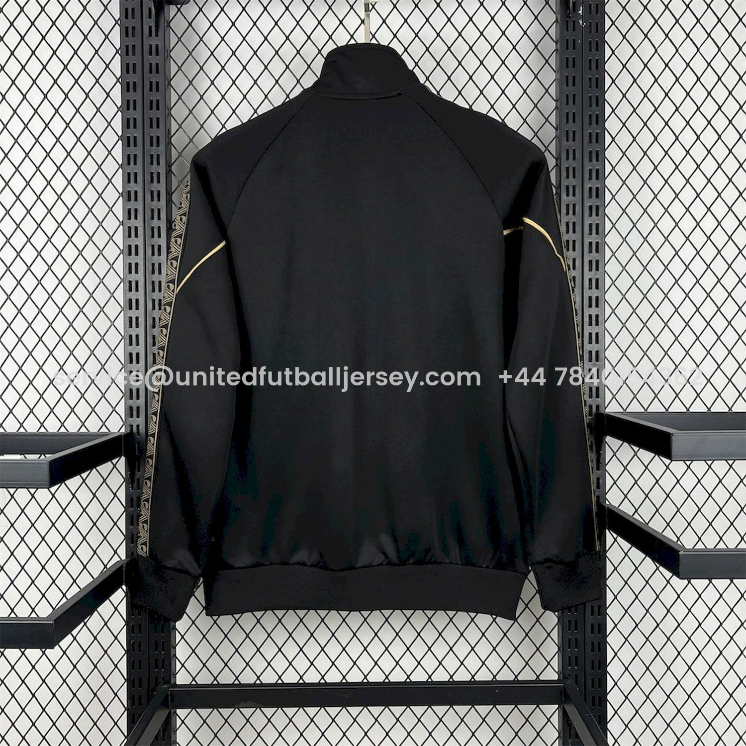 foot-Portugal 25-26 Eusebio Special Windbreaker Training Set - Black White Top and Pants