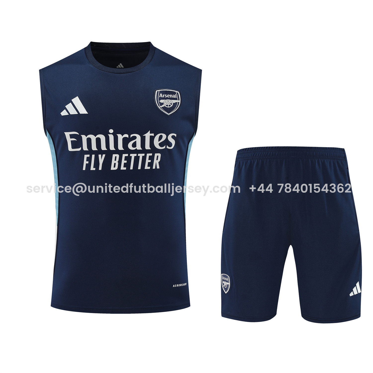 foot-Arsenal 25-26 Vest Training Set - Deep Blue Vest and Shorts