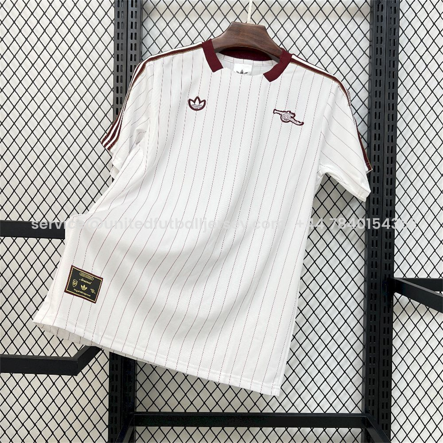 foot-Arsenal 25-26 Trefoil Red Lines White Travel Jersey - Fans Version