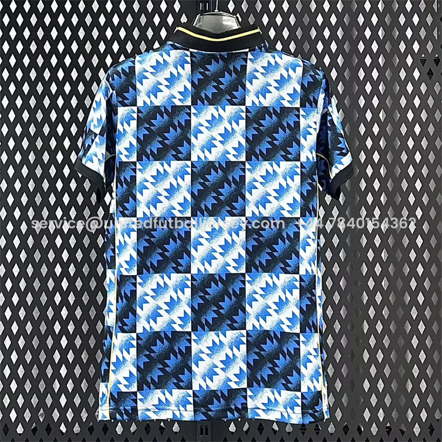 foot-Manchester United 25-26 Blue And Black Checkerboard Special Jersey - Fans Version