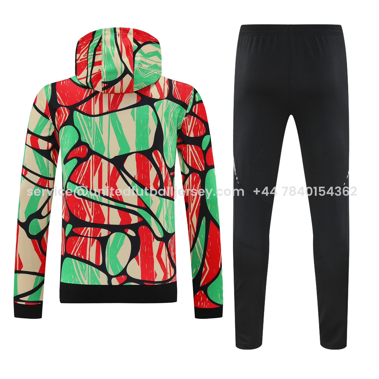 foot-Arsenal 25-26 Training Hoodie Set - Red Green Hoodie and Black Pants