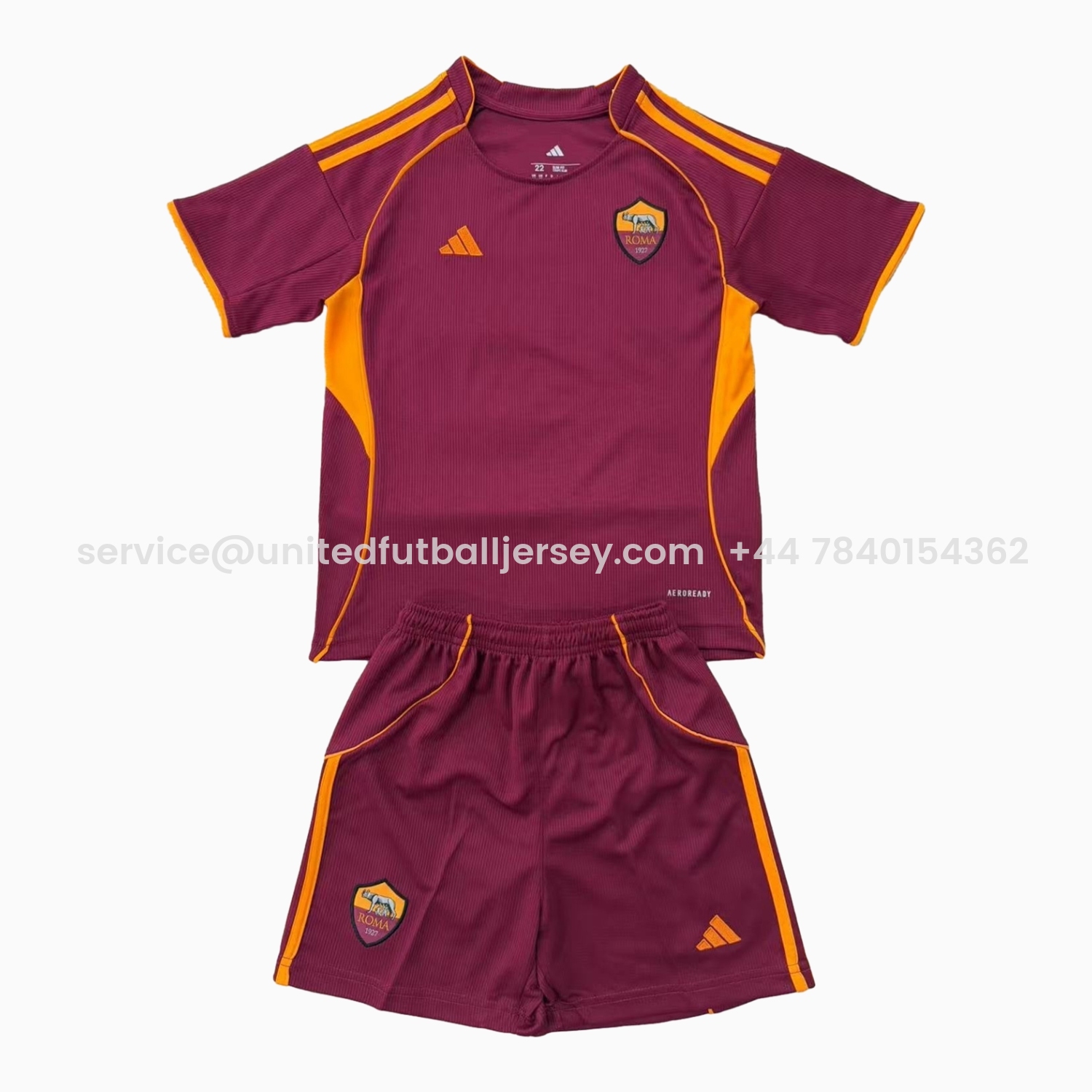foot-AS Roma 25-26 Home Unsponsored Men's Adult Jersey Set - Fans Version