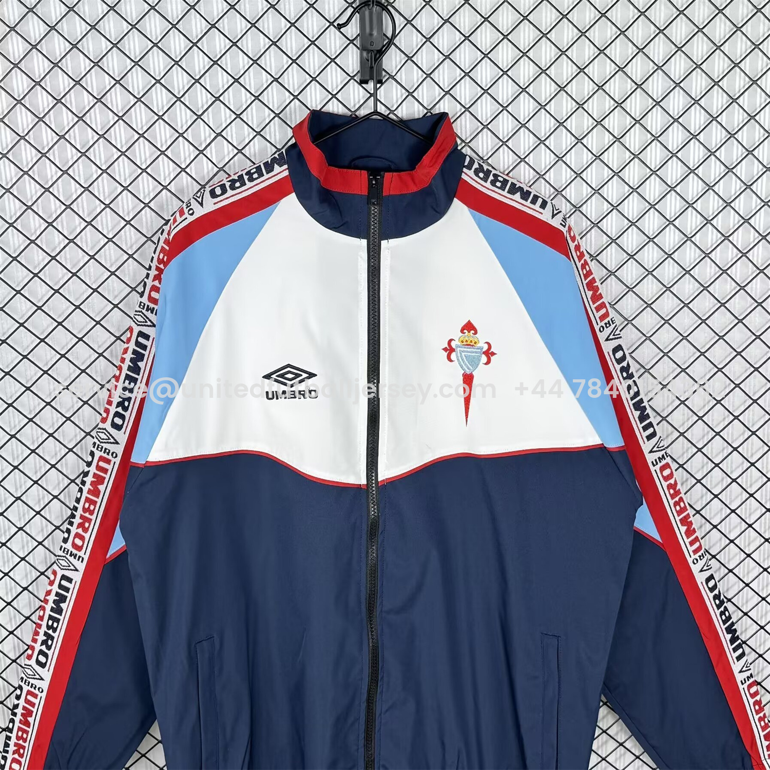 foot-Retro Celta Vigo 1998-99 Windbreaker Jacket - White And Blue
