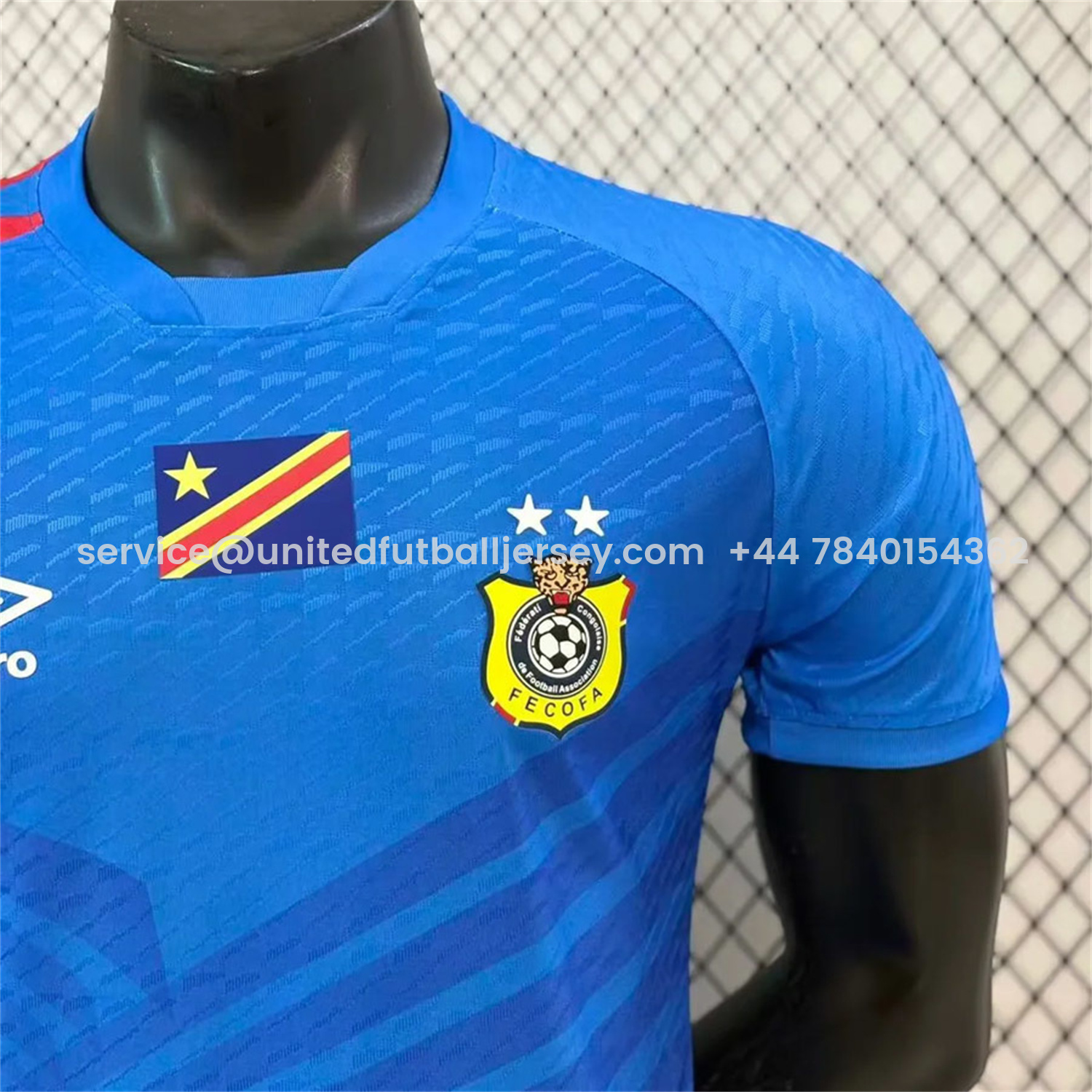 foot-Retro Congo 2023 Home Blue Jersey - Player Version