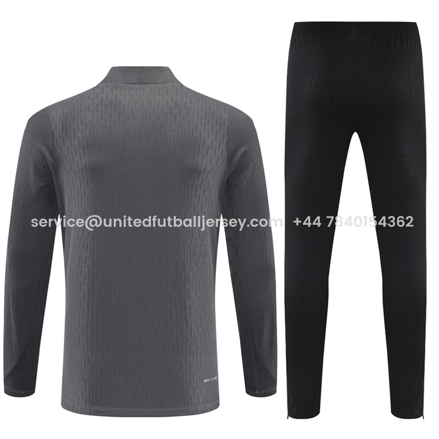foot-Barcelona 25-26 Long Sleeve Training Set - Grey Top & Black Pants